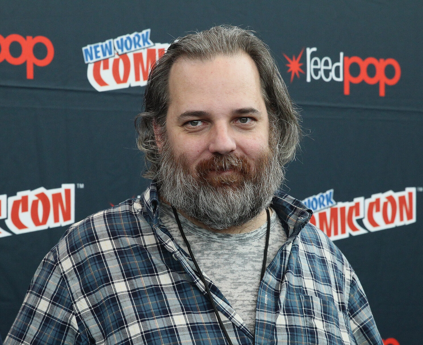 A close-up of Dan Harmon at the 'Rick and Morty' press hour at New York Comic Con 2014.