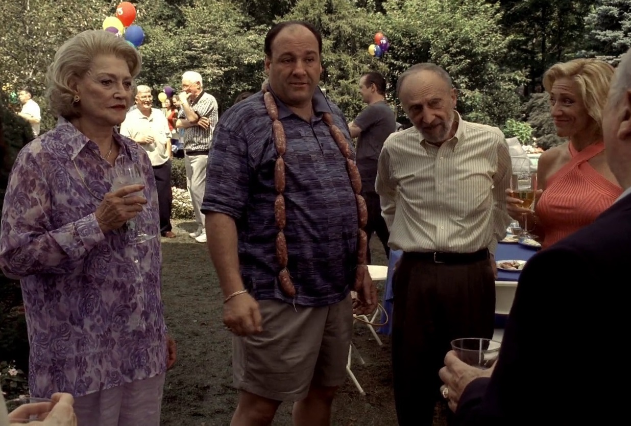 Suzanne Shepherd and her 'Sopranos' co-stars in a scene from the show