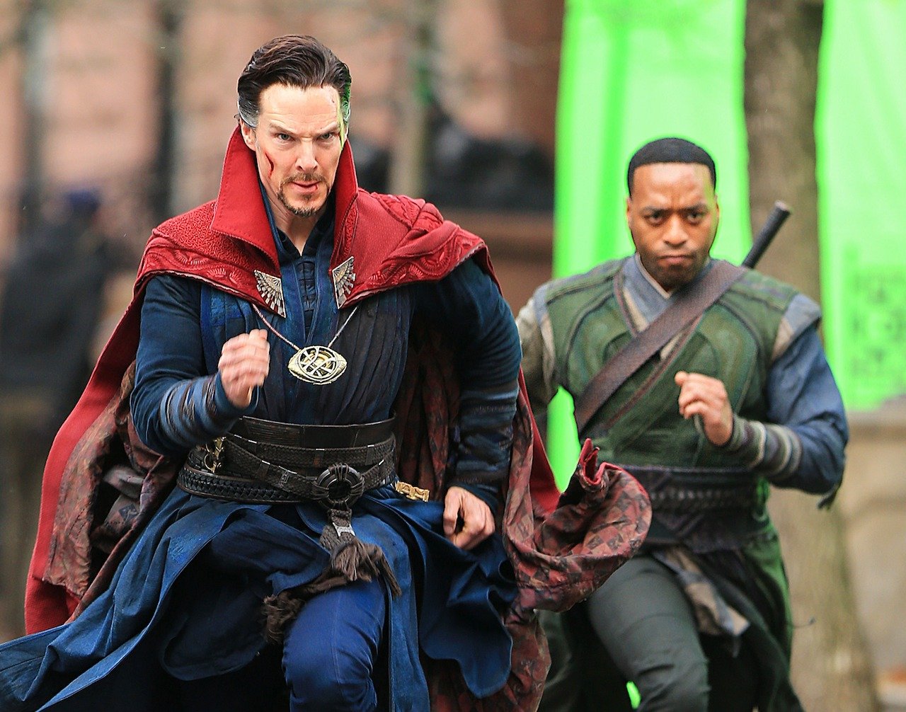 Benedict Cumberbatch and Chiwetel Ejiofor on the set of 'Doctor Strange'