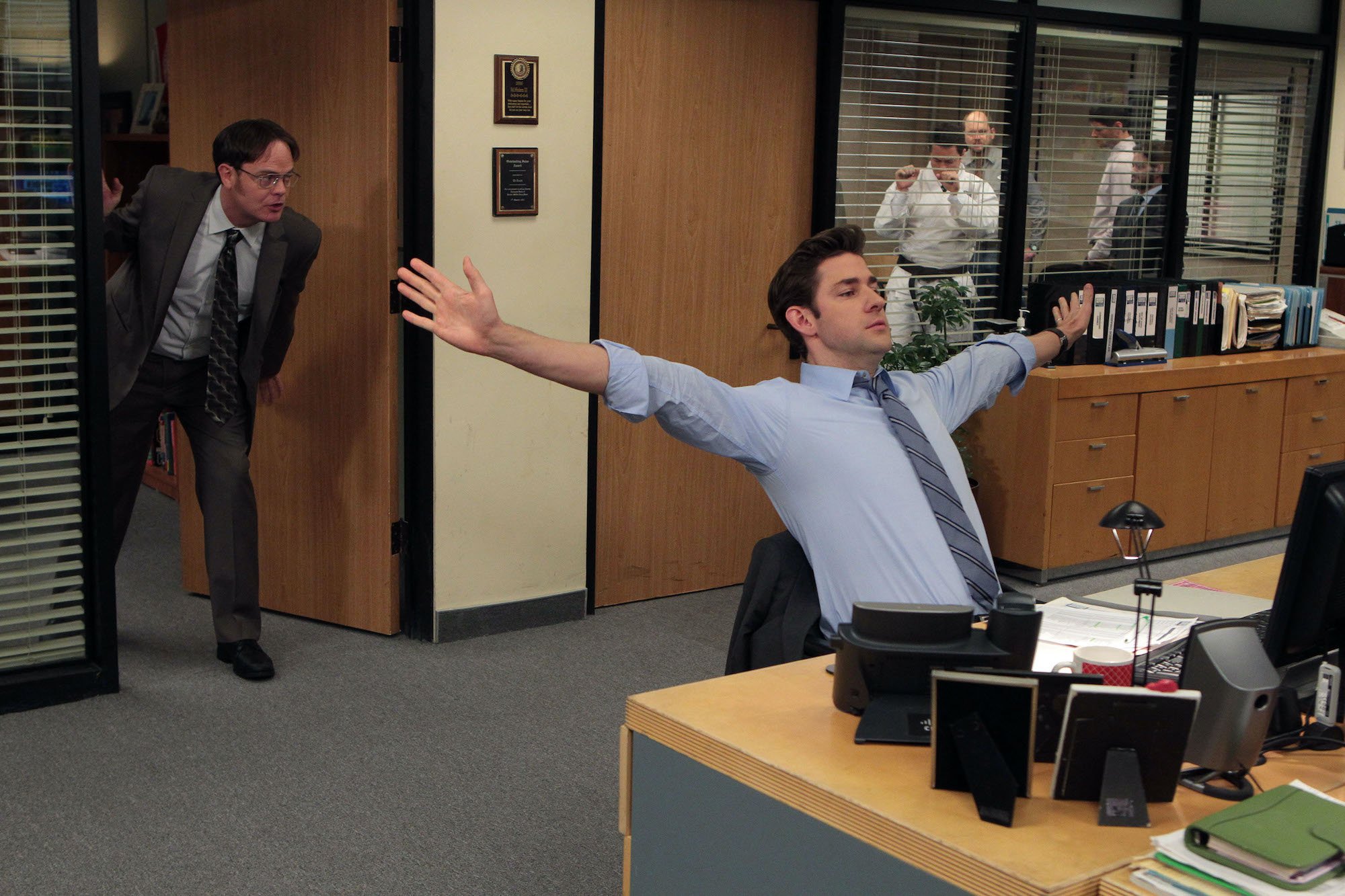 Rainn Wilson as Dwight Schrute, John Krasinski as Jim Halpert