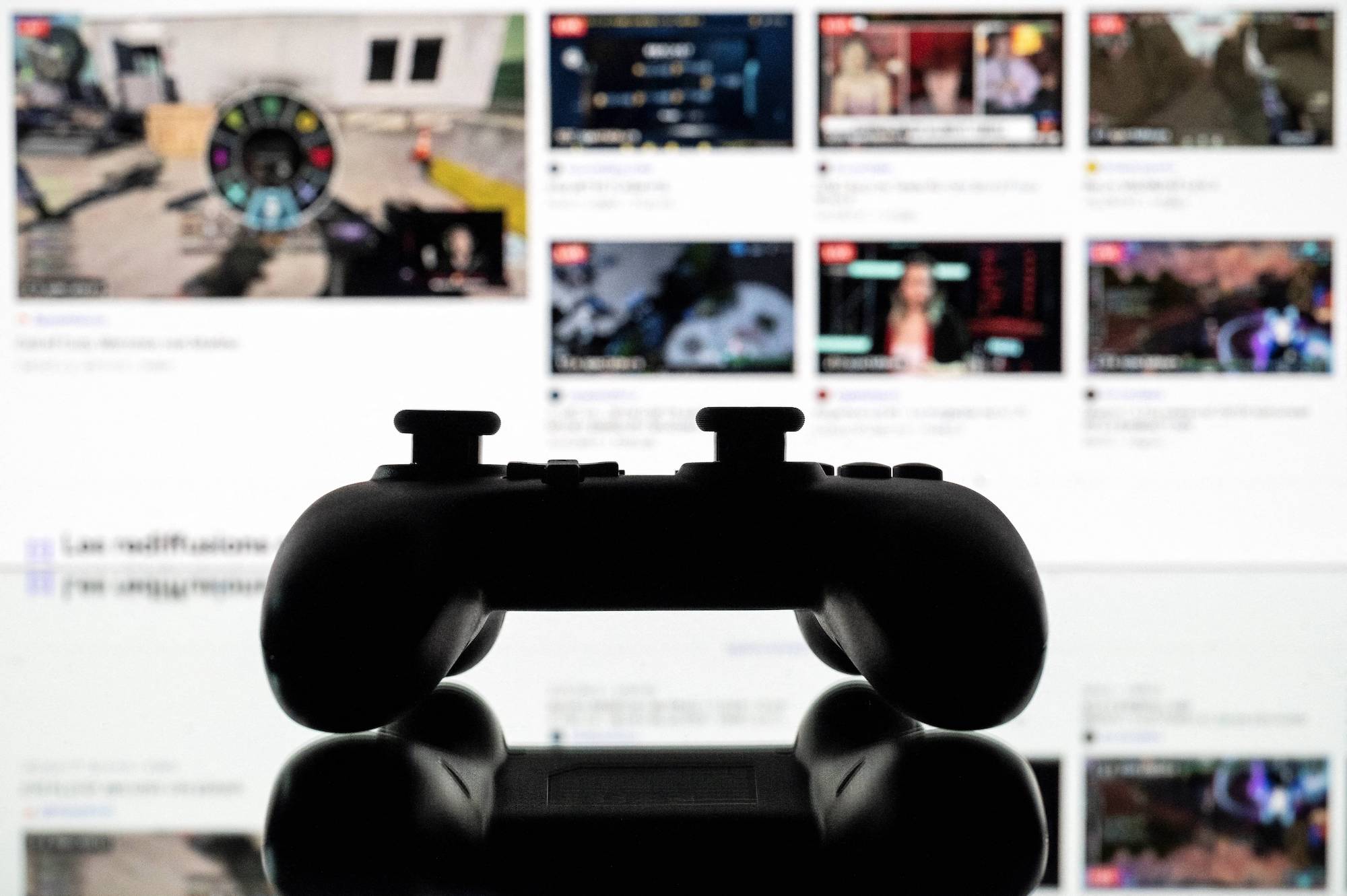 A gamepad is pictured