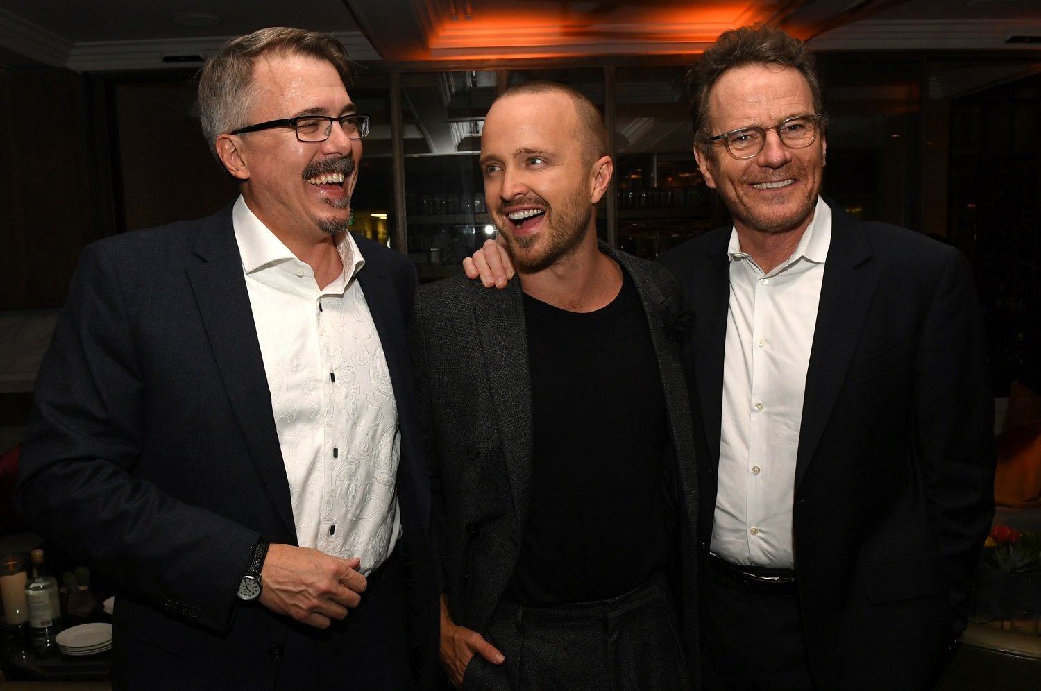 Vince Gilligan, Aaron Paul and Bryan Cranston of Breaking Bad