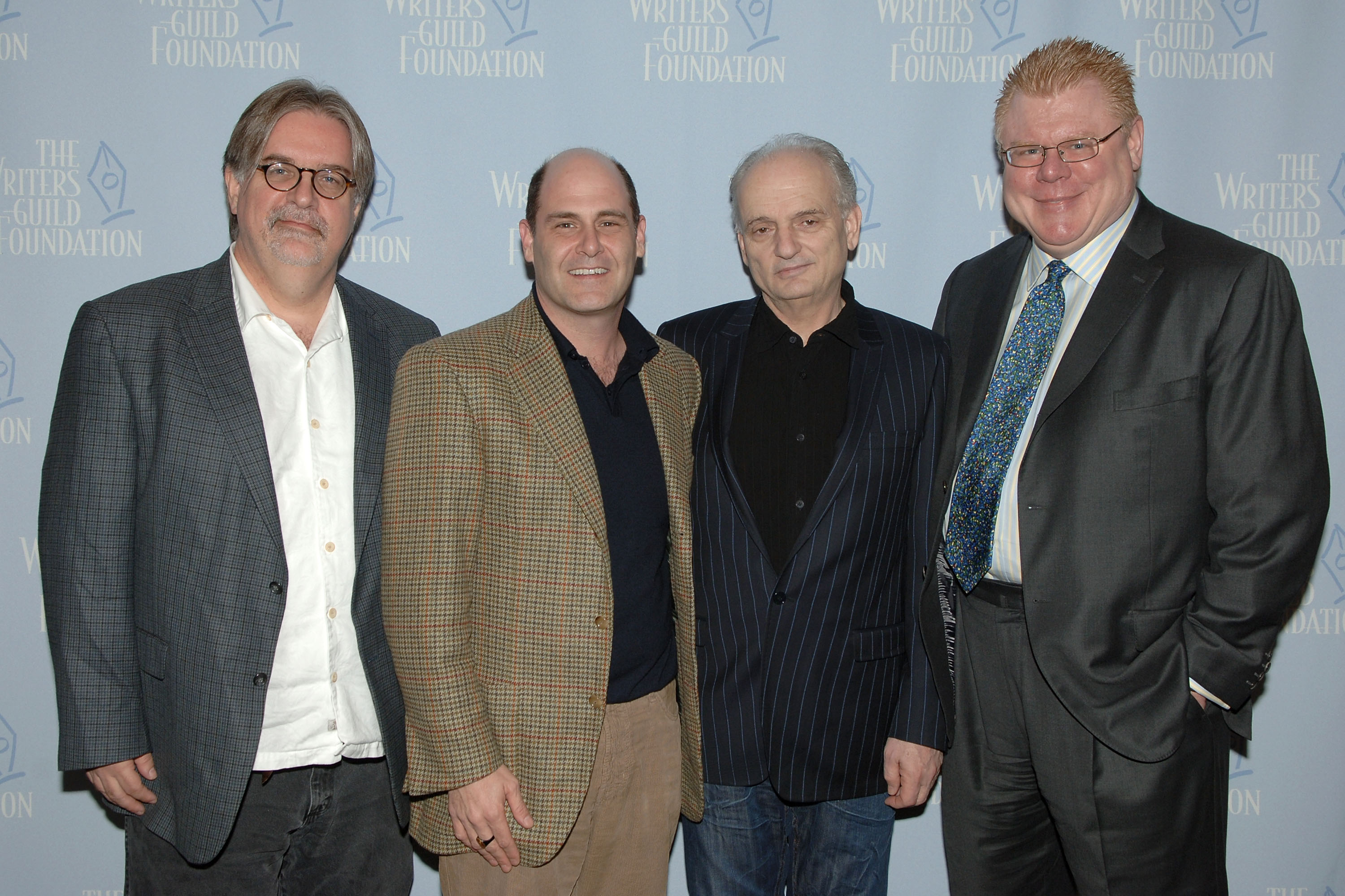Matt Groenig, Matthew Weiner, David Chase and Daniel Petrie Jr. pose together at a 2008 event.