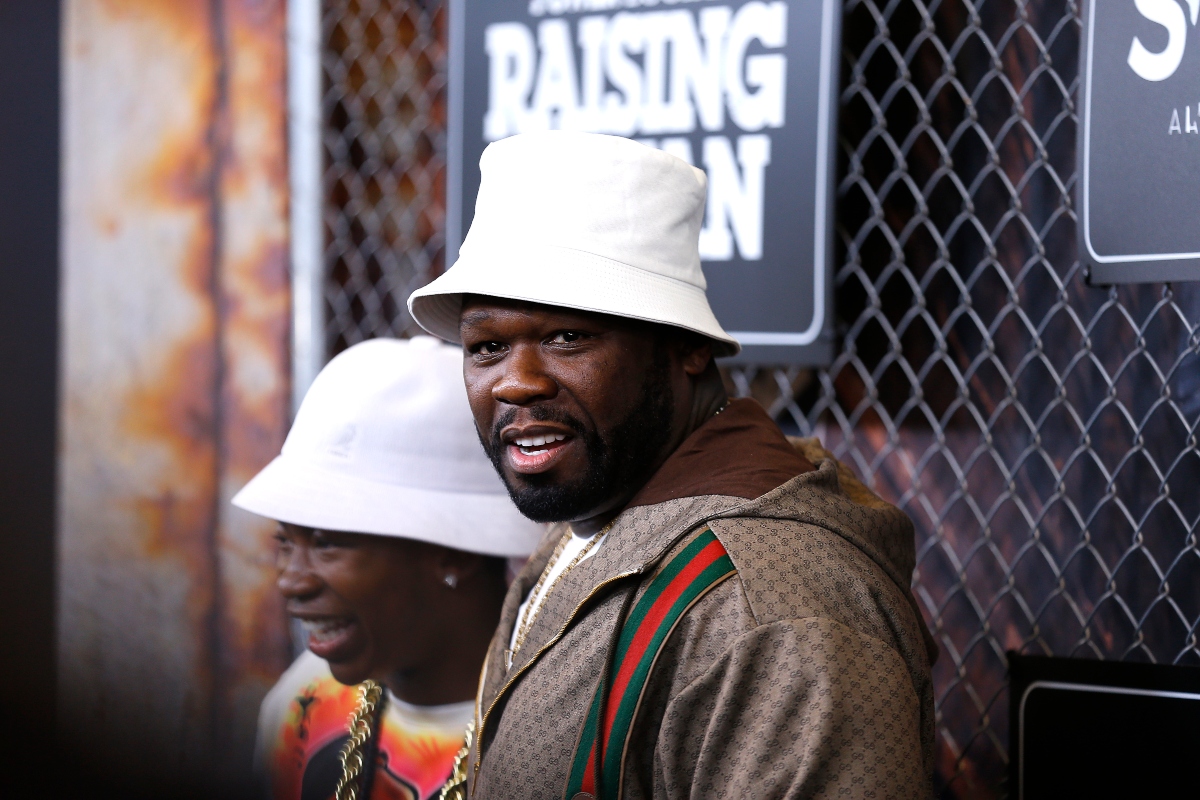Mekai Curtis and 50 Cent attend the ‘Power Book III: Raising Kanan’ New York premiere at the Hammerstein Ballroom on July 15, 2021 in New York City