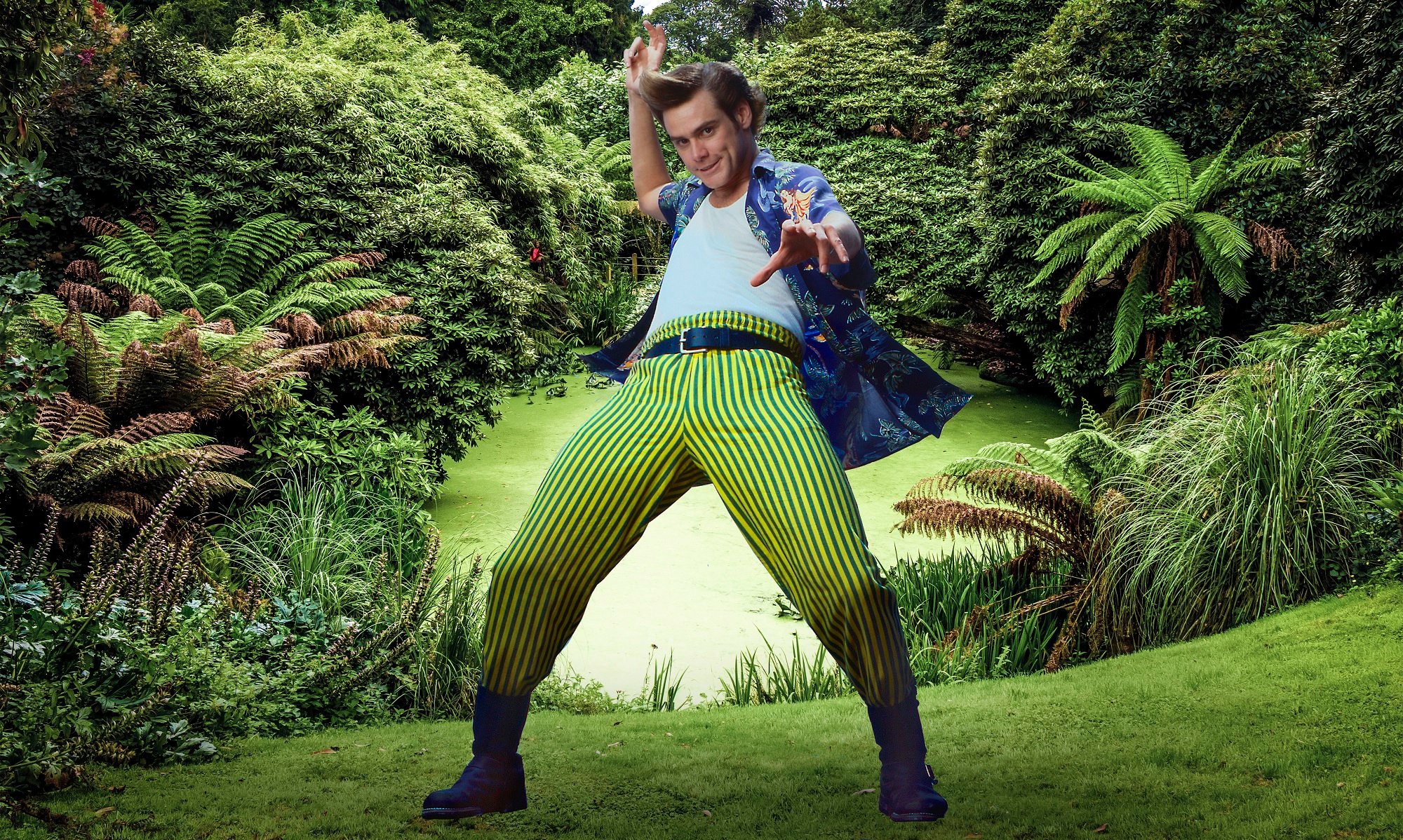 Ace Ventura: Pet Detective star Jim Carrey dressed as character