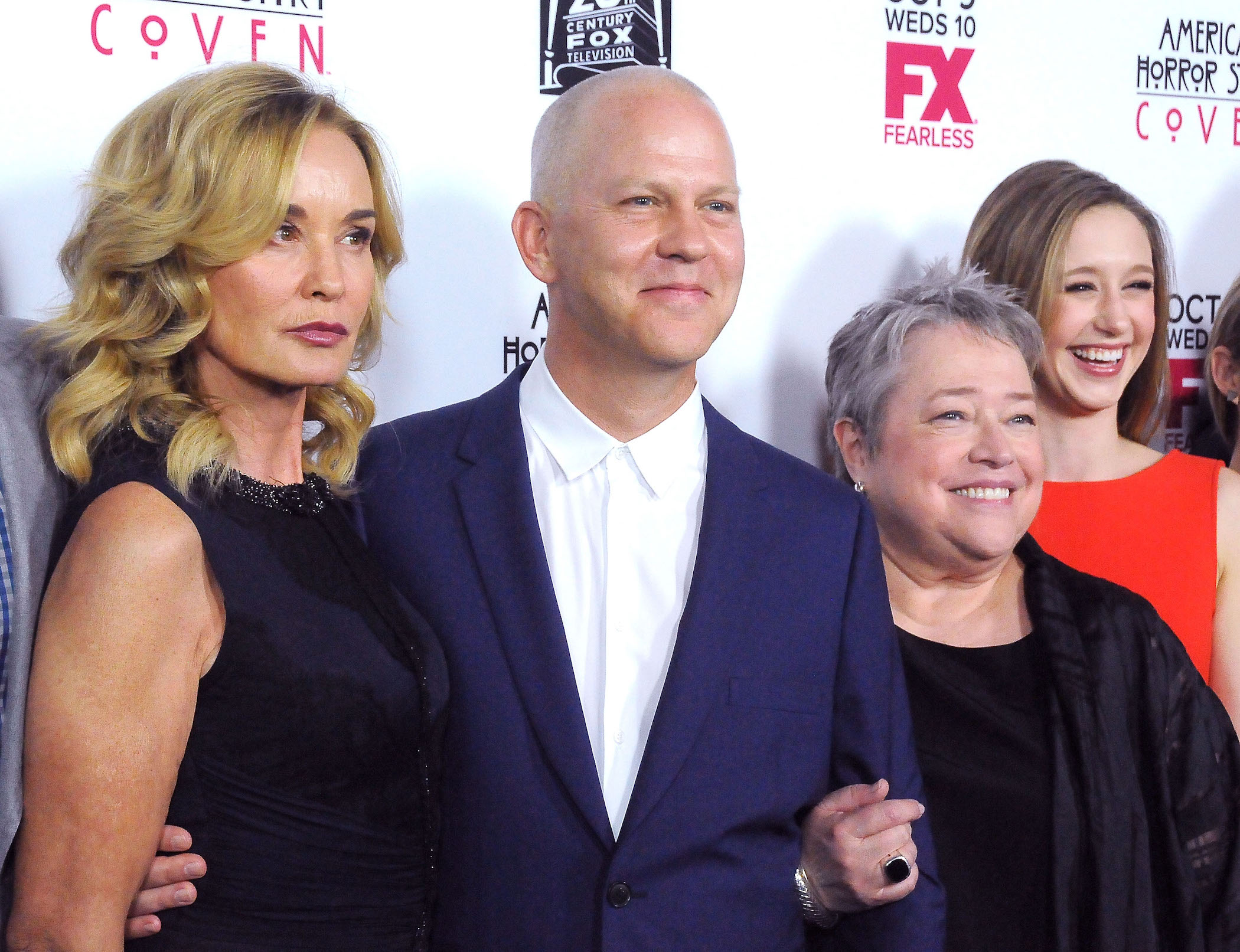 'American Horror Story' Season 10 creator Ryan Murphy at an event for the show with Jessica Lange, Kathy Bates, and Taissa Farmiga