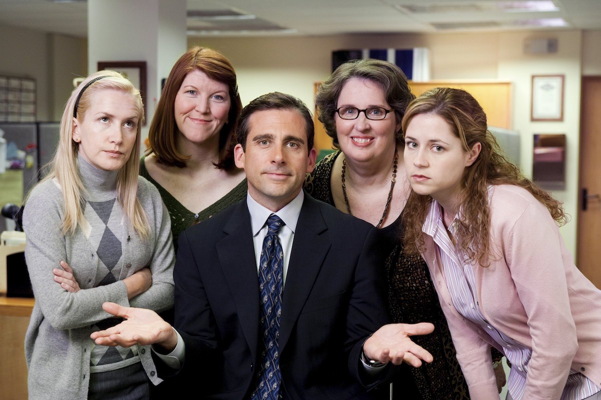 The Office cast as their characters filming the 'Valentine's Day' episode