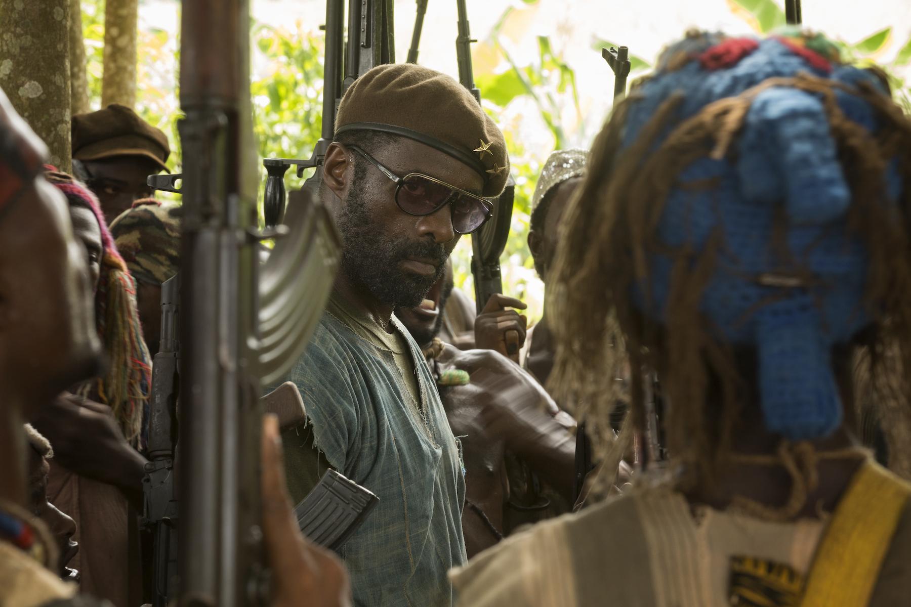 Idris Elba in 'Beasts of No Nation,' one of the best war movies on Netflix