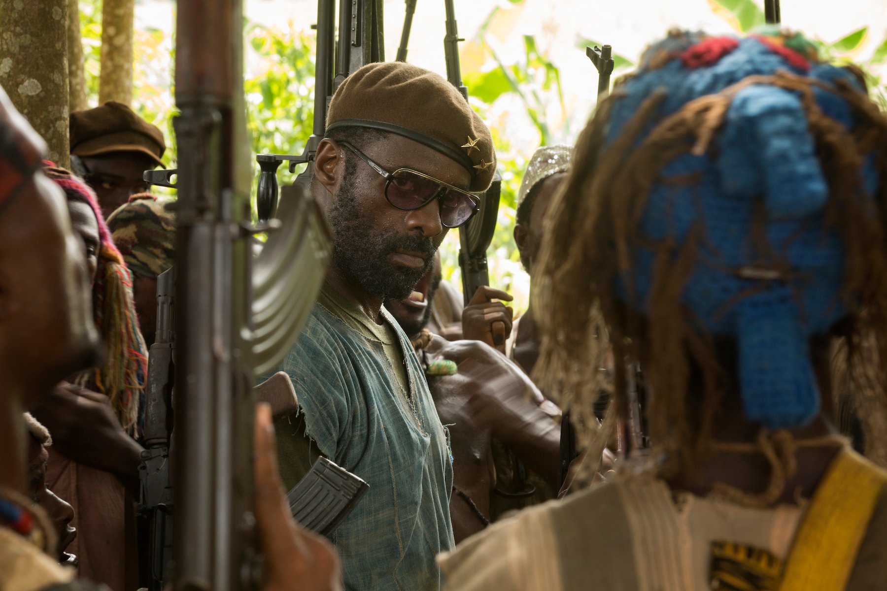 Idris Elba in 'Beasts of No Nation,' one of the best war movies on Netflix