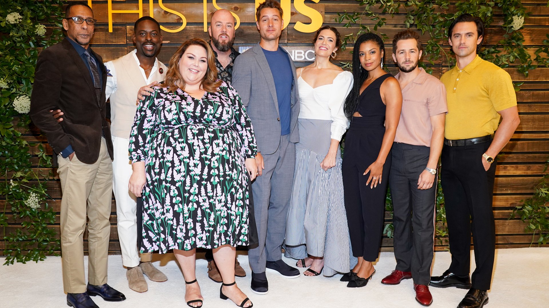 Ron Cephas Jones, Sterling K. Brown, Chrissy Metz, Chris Sullivan, Justin Hartley, Mandy Moore, Susan Kelechi Watson, Michael Angarano, and Milo Ventimiglia attend NBC's "This Is Us" Pancakes with the Pearsons at 1 Hotel West Hollywood on August 10, 2019 in West Hollywood, California.