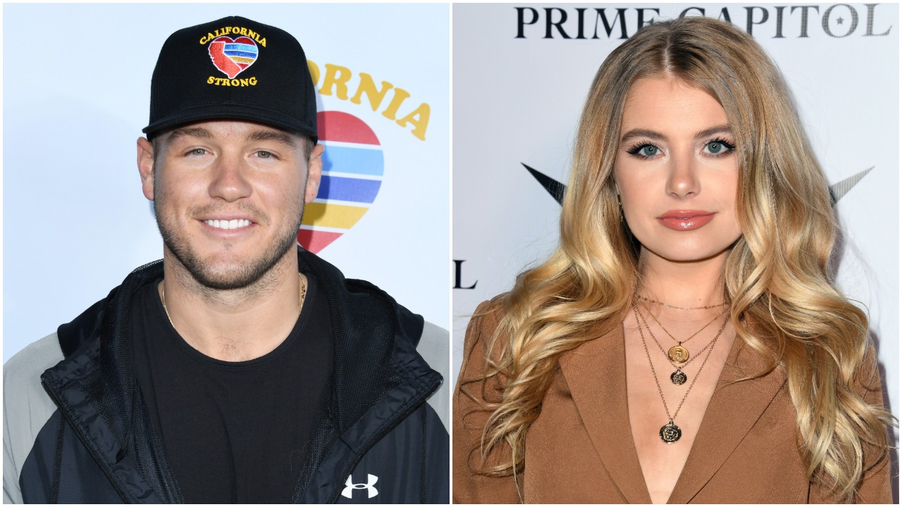 A close-up of 'Bachelor' star Colton Underwood on the red carpet next to a close-up of 'Bachelor in Paradise' star Demi Burnett on the red carpet.