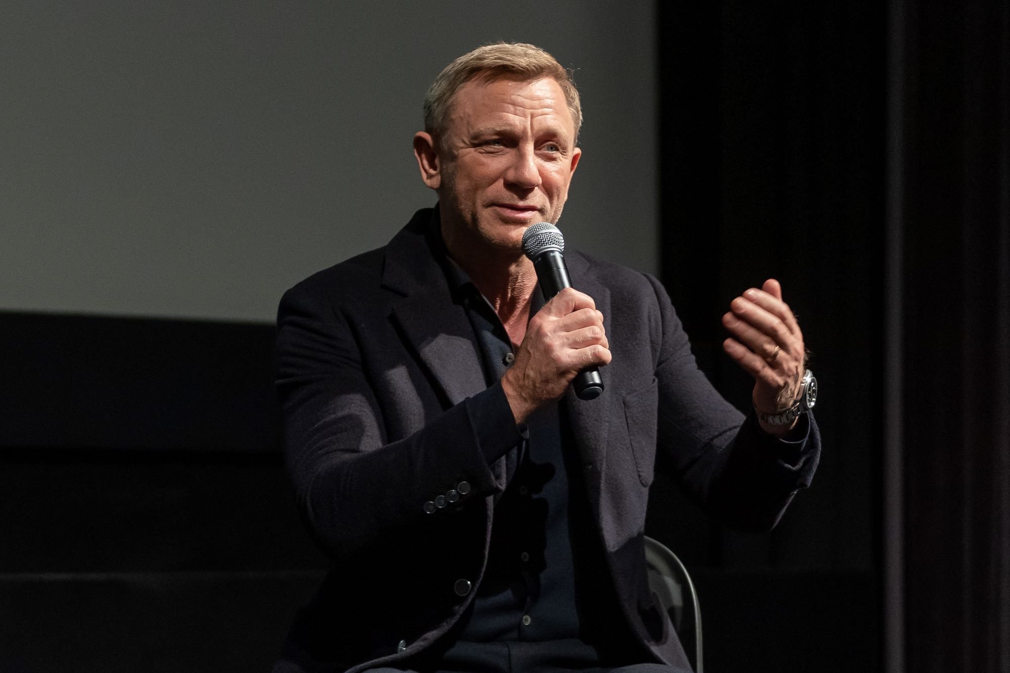 Daniel Craig speaking at a MOMA Screening of 'Casino Royale'