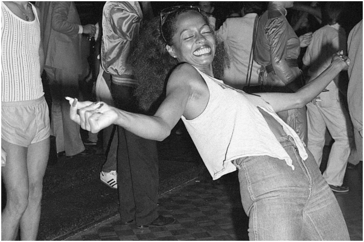 Diana Ross dancing at Studio 54 in the 1970s.