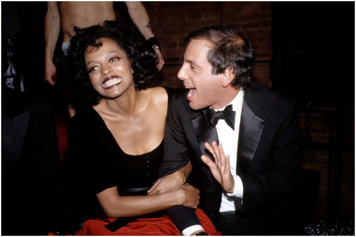 Diana Ross embracing Studio 54 CEO Steve Rubell in New York City.