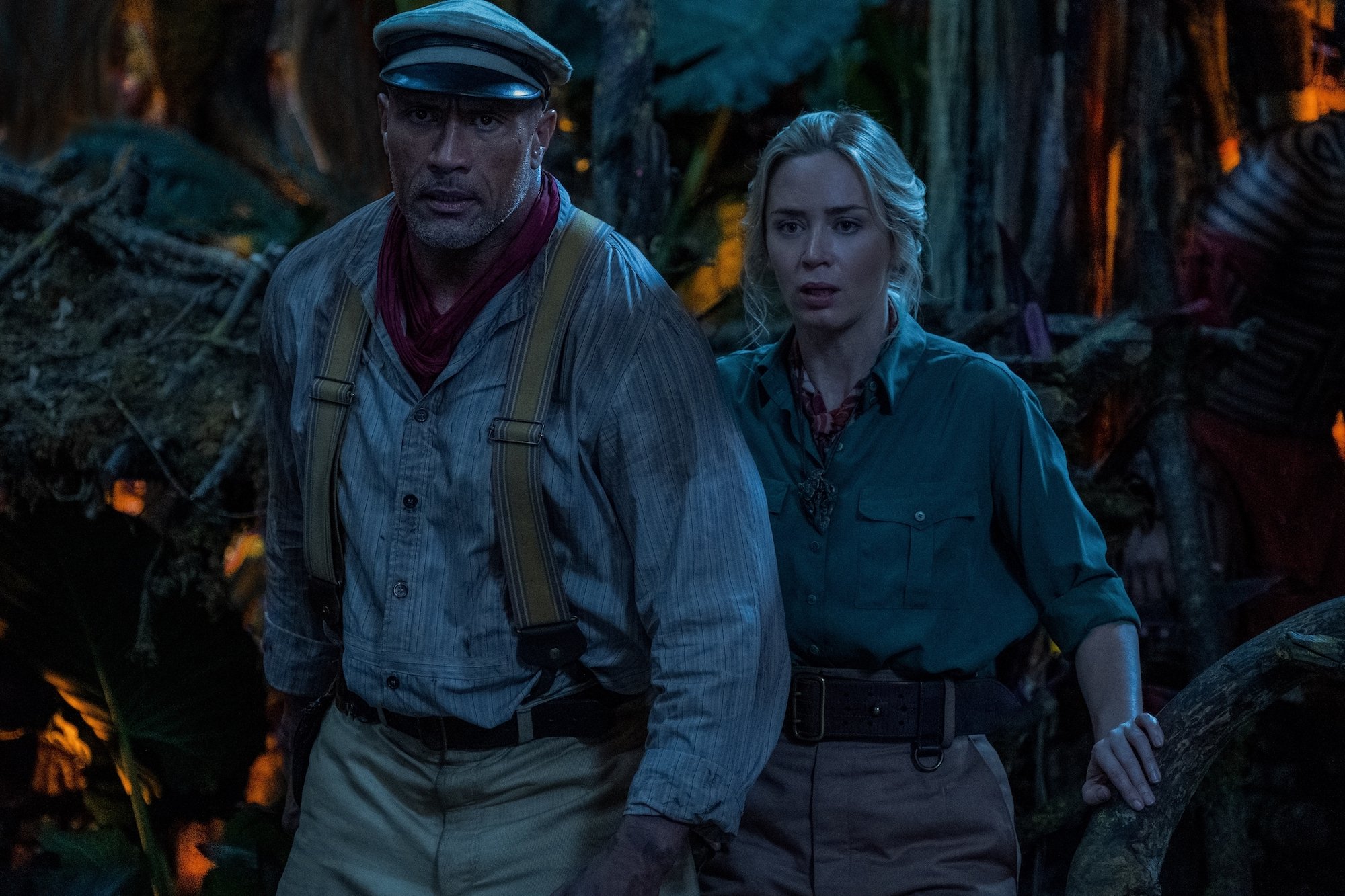 Dwayne Johnson and Emily Blunt explore the jungle