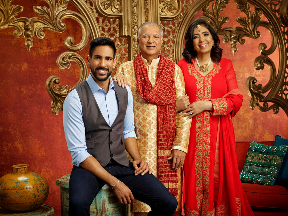 Family Karma cast photo of Amrit Kapai, Suresh Kapai, Lavina Kapai