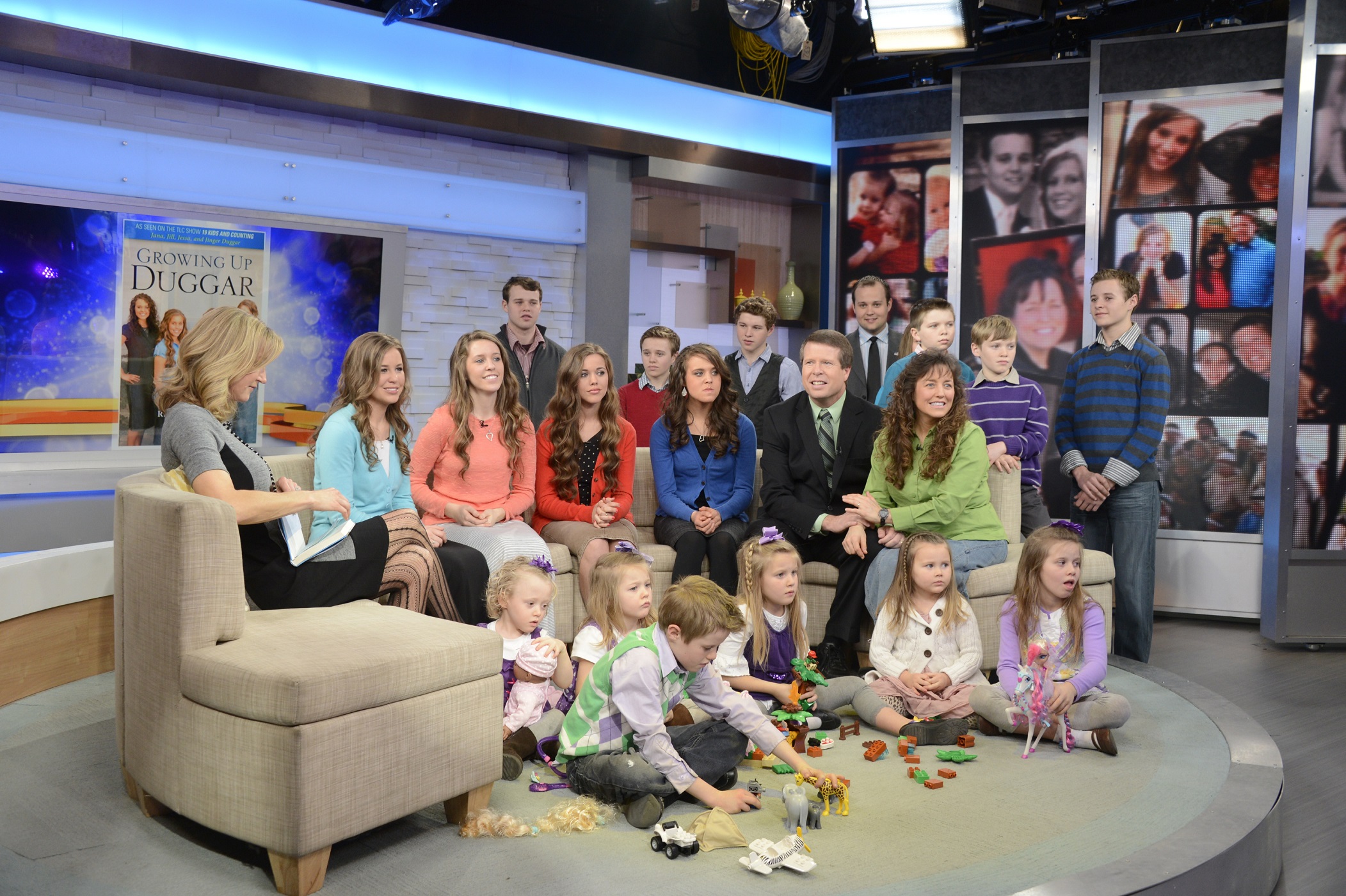 The Duggar family visits 'Good Morning America' in 2014 