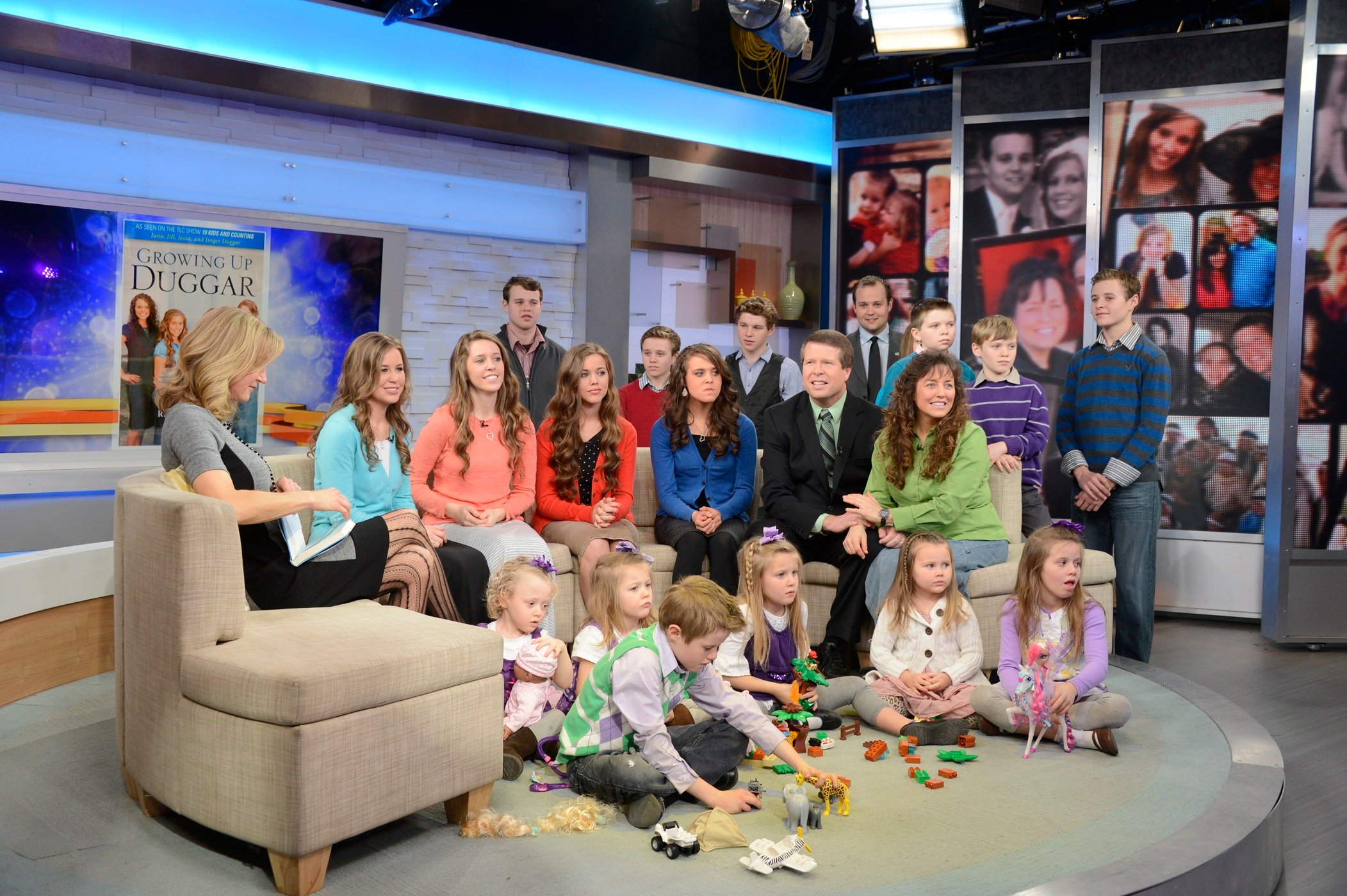 The Duggar family visits 'Good Morning America' in 2014 