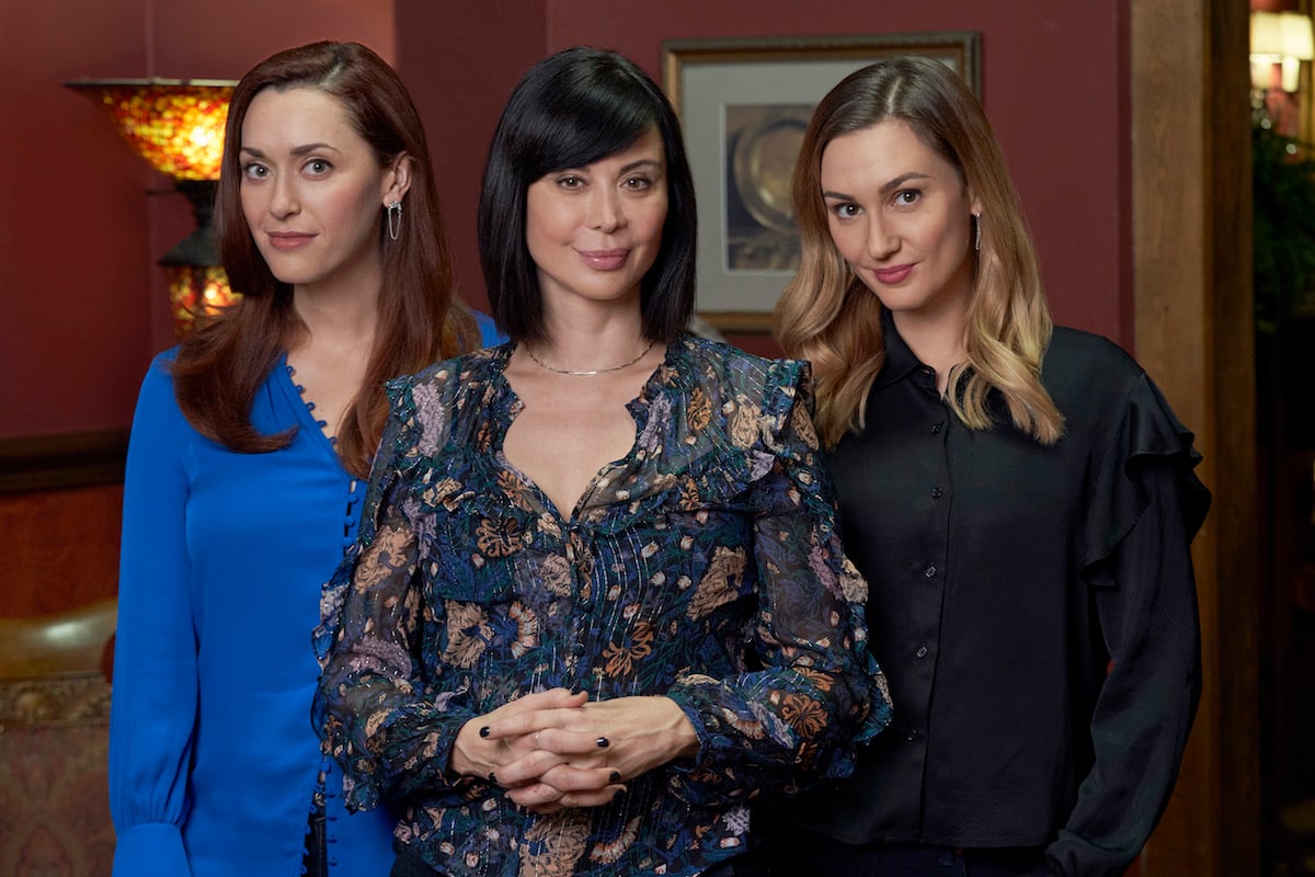 Sarah Power, Catherine Bell, and Katherine Barrell standing next to each other in the 'Good Witch' series finale