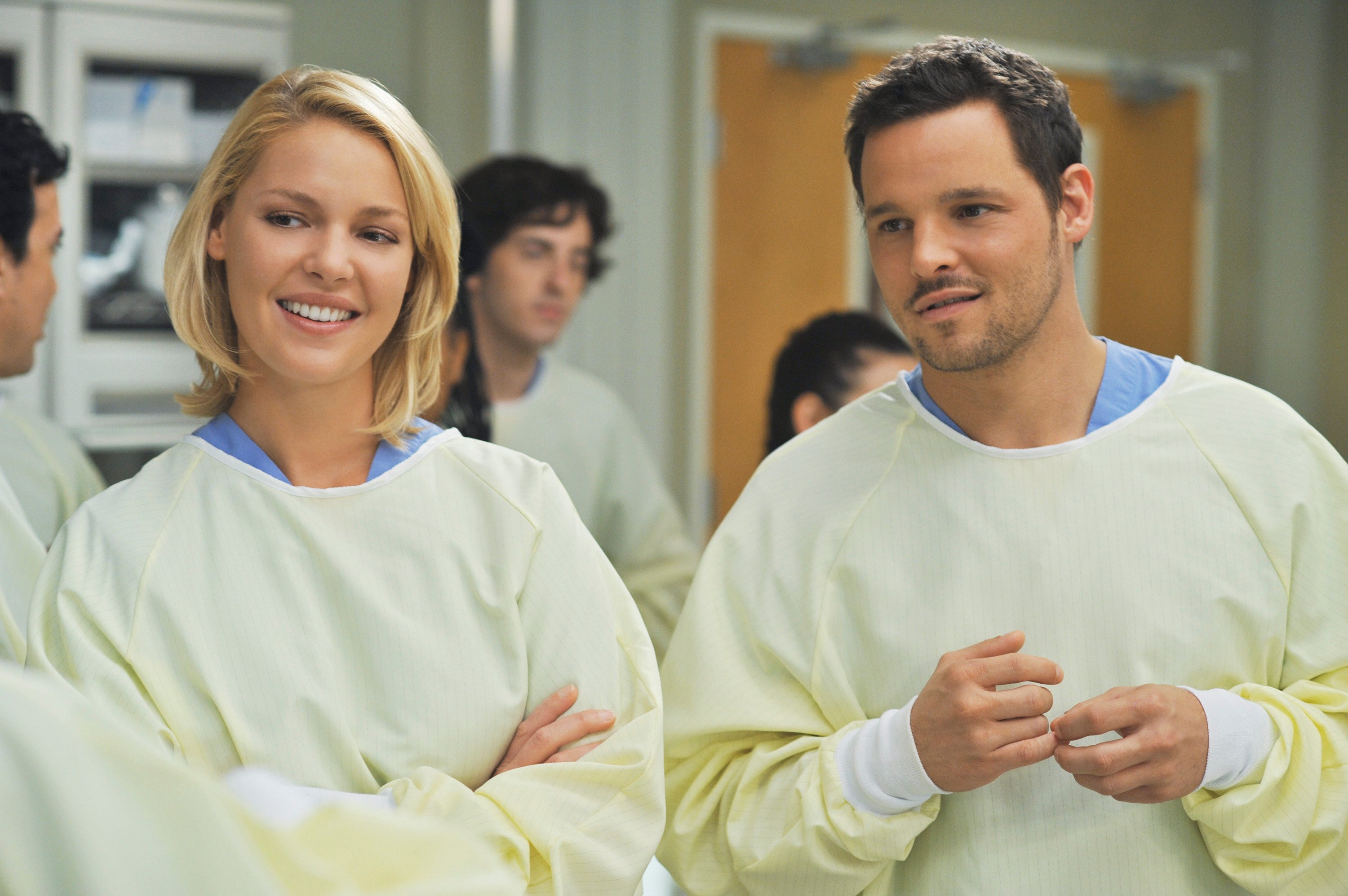 'Grey's Anatomy' actors Katherine Heigl as Izzie Stevens and Justin Chambers as Alex Karev.