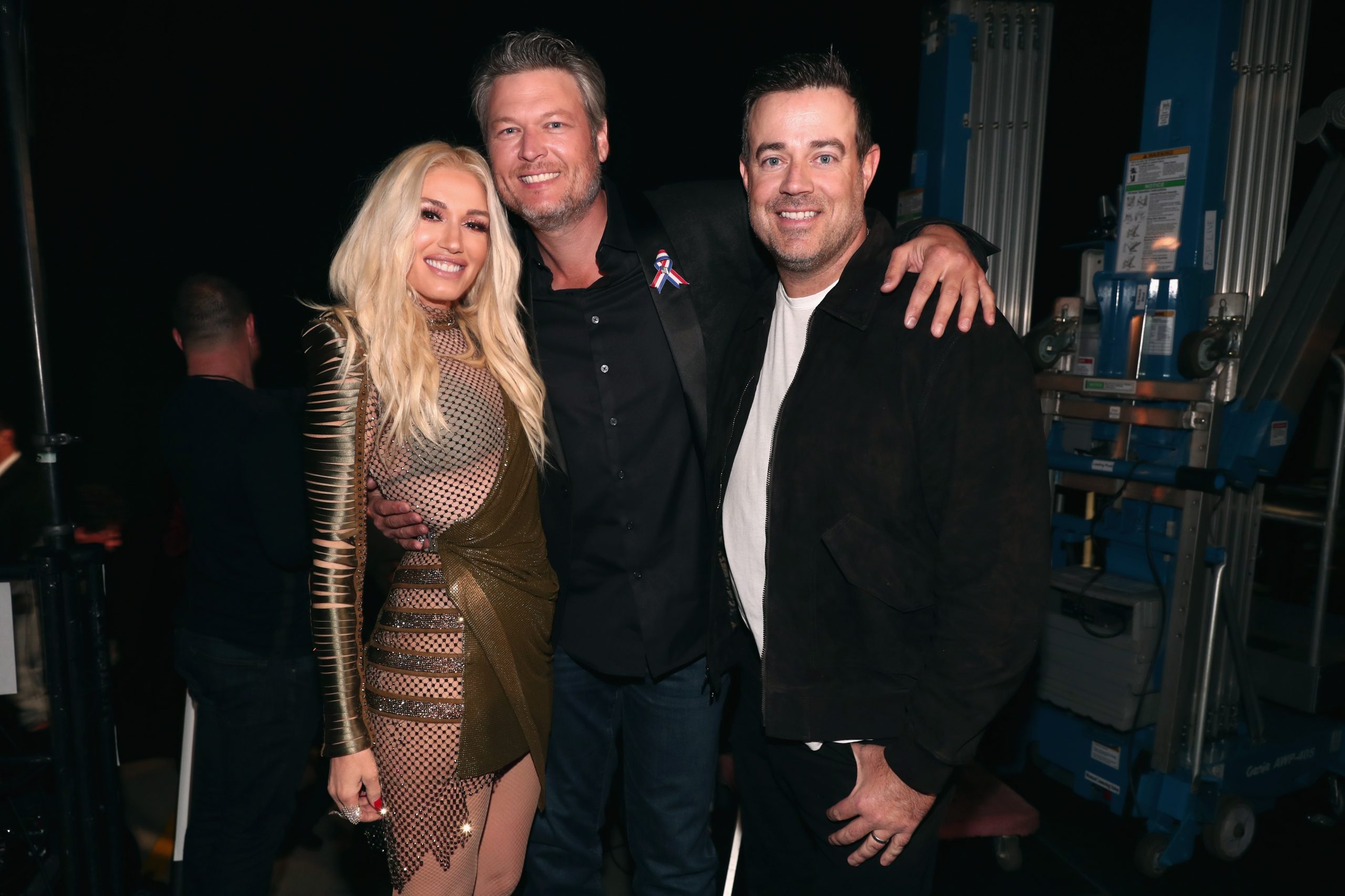 Gwen Stefani, Blake Shelton, and Carson Daly at the People's Choice Awards in 2018
