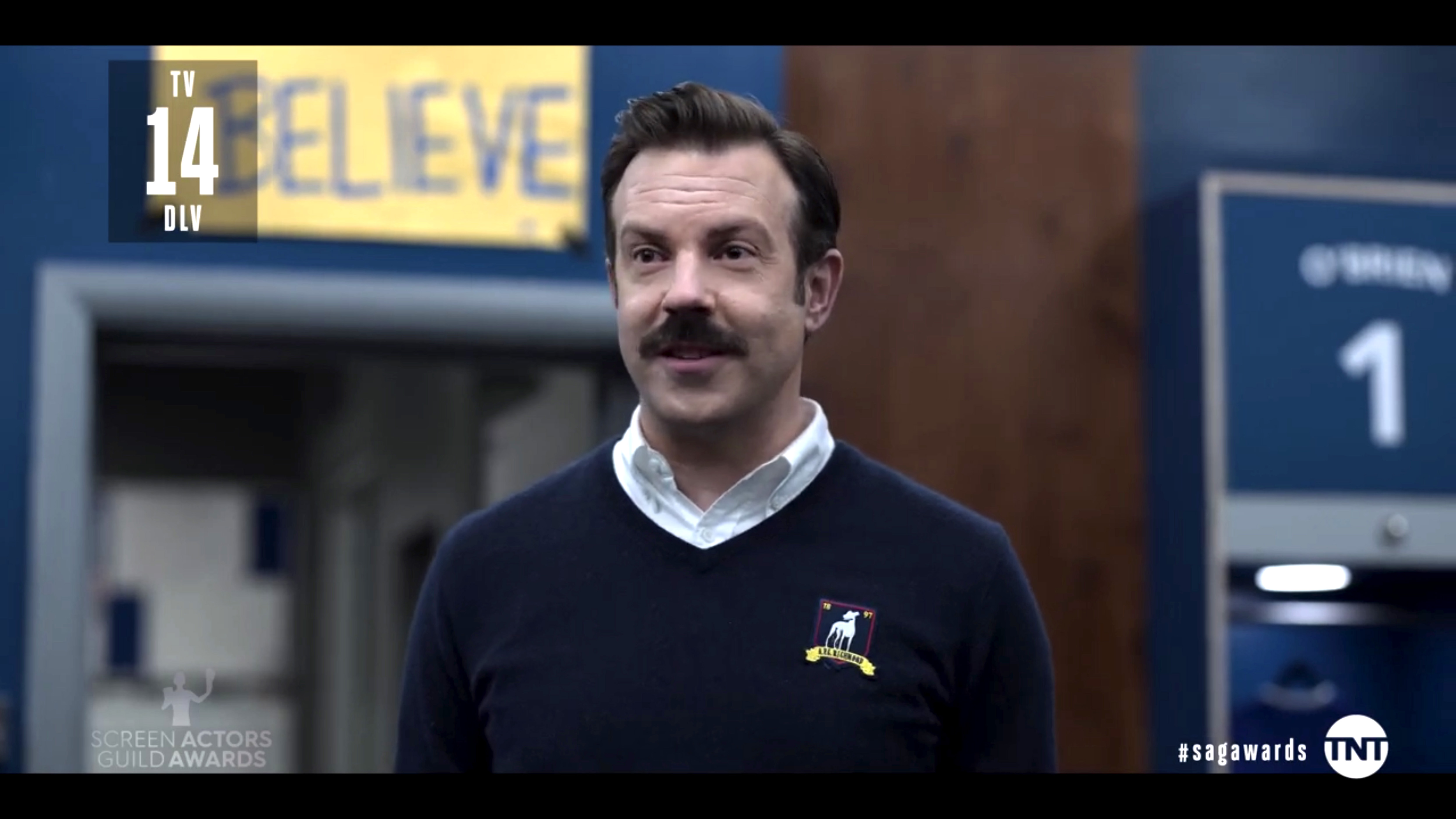 Jason Sudeikis as Ted Lasso in a screengrab from the 2021 SAG Awards