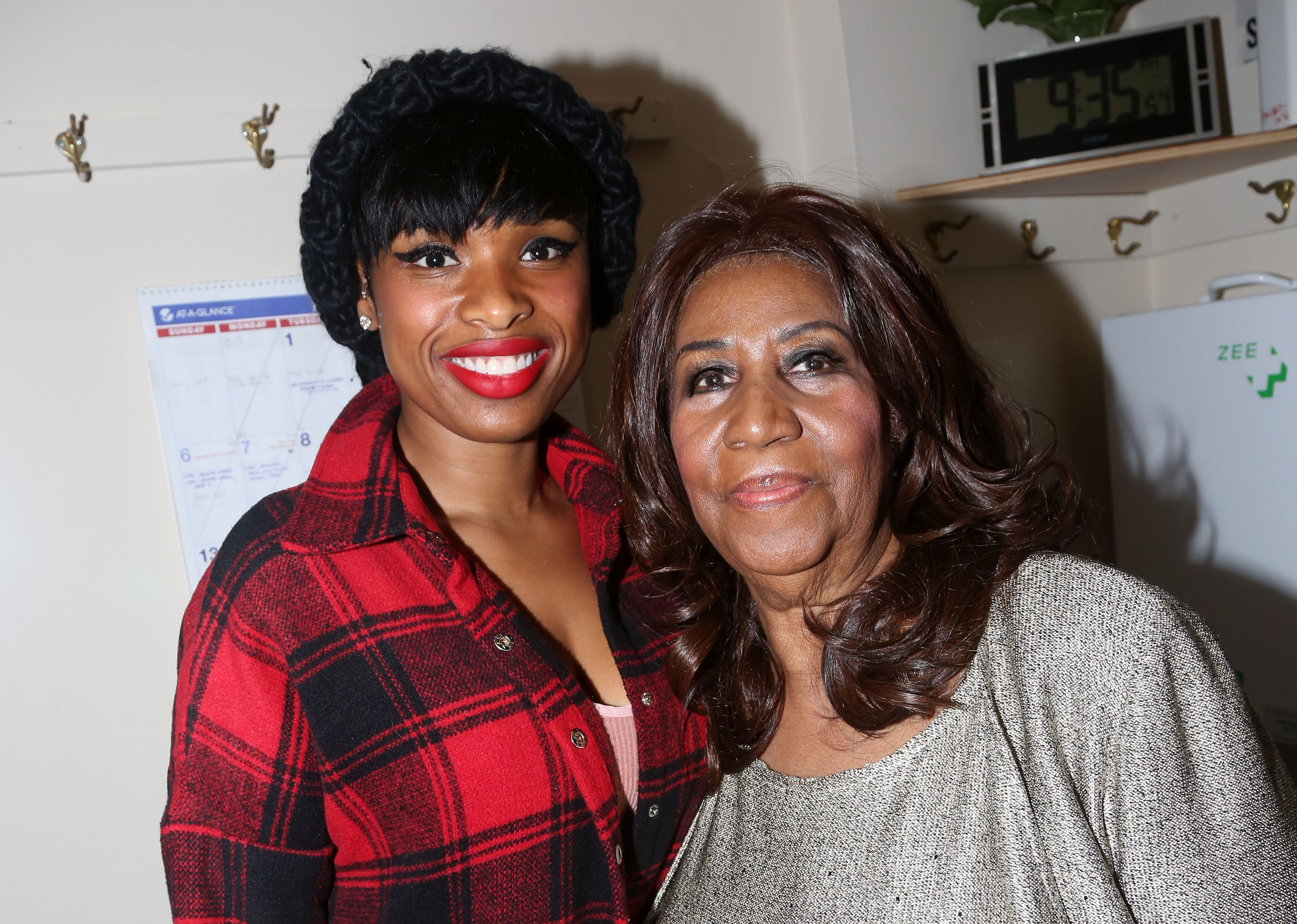 Jennifer Hudson and Aretha Franklin at the Broadway play 'the Color Purple'
