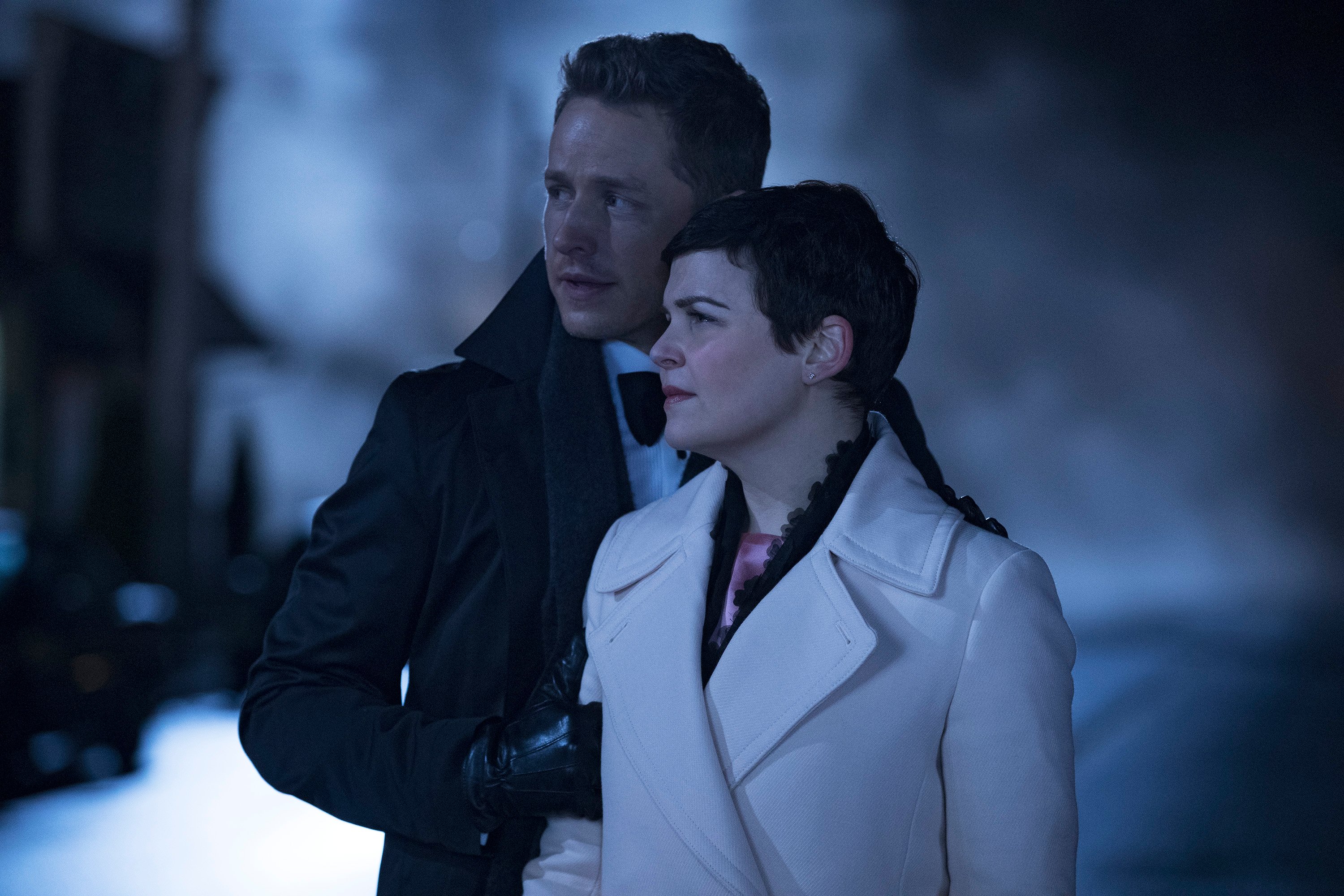 Josh Dallas standing and looking off to the distance in 'Once Upon a Time' episodes titled 'The Final Battle Part 1 & 2'