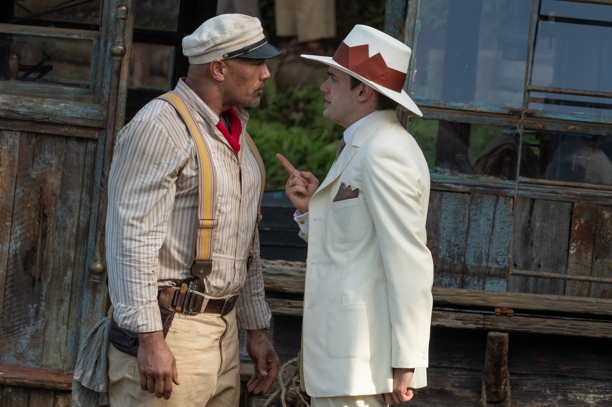 Jungle Cruise: Jack Whitehall points his finger at Dwayne Johnson