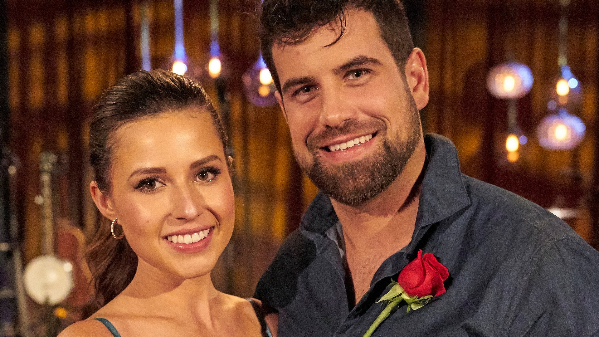 Katie Thurston and Blake Moynes pose together on their date in ‘The Bachelorette’ Season 17 Week 5