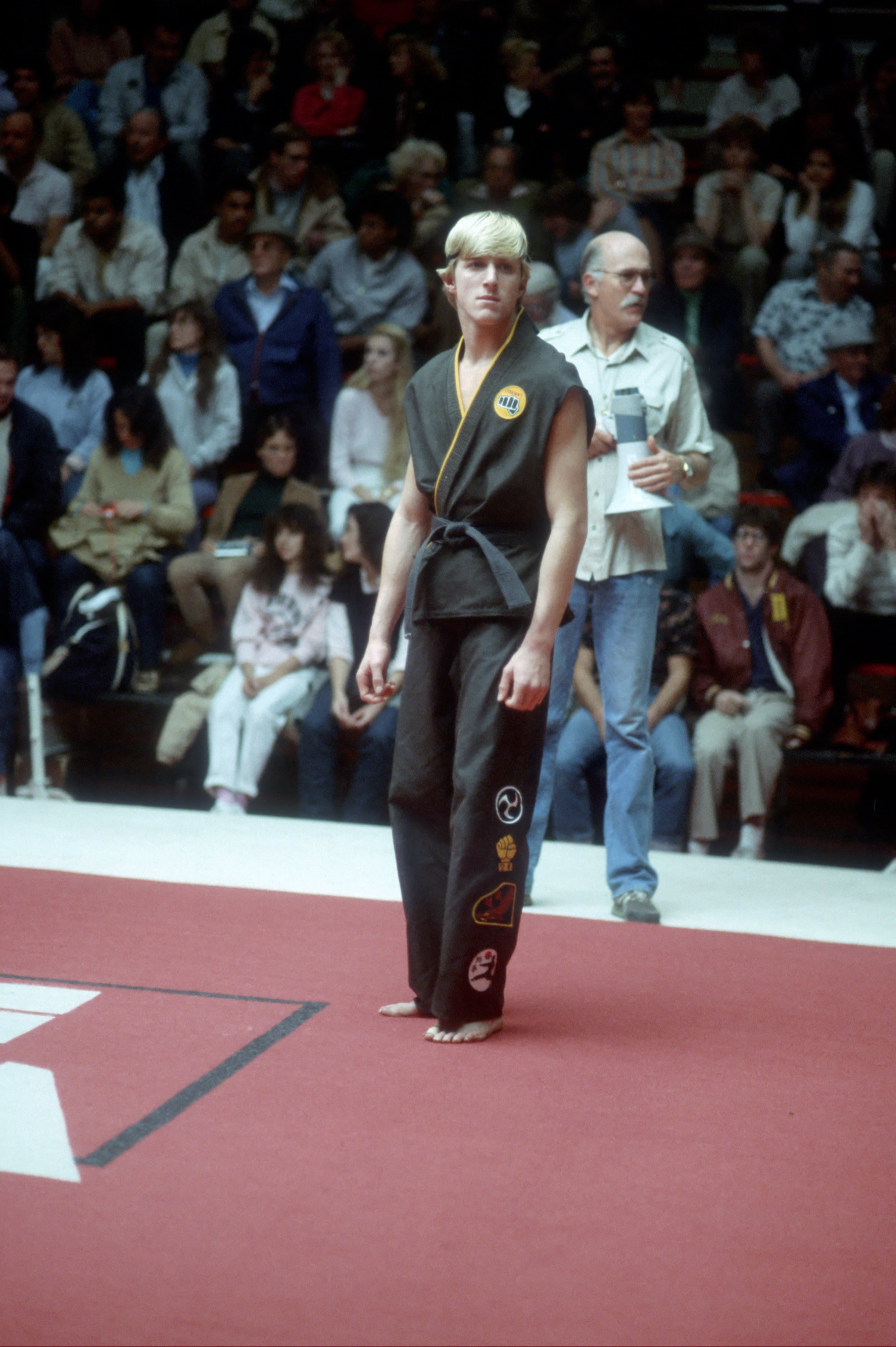 Karate Kid: William Zabka stands on the Karate tournament mat