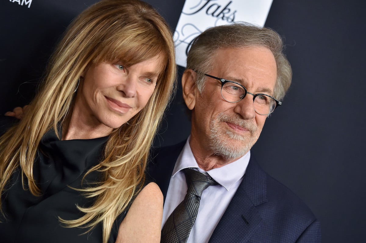 Kate Capshaw and Steven Spielberg pose on the red carpet