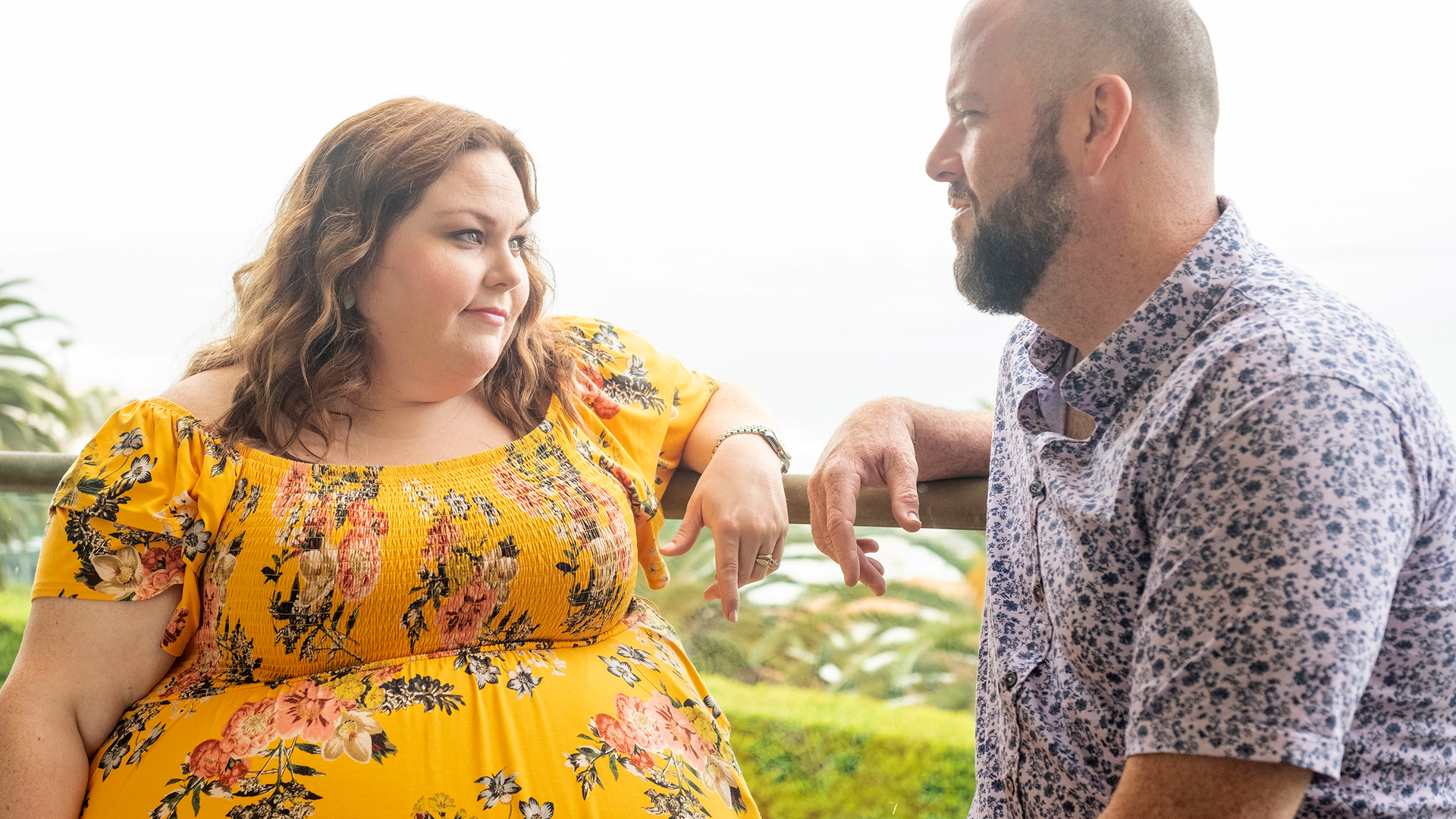 Chrissy Metz as Kate and Chris Sullivan as Toby having a serious discussion about their future in ‘This Is Us’ Season 5 Episode 16