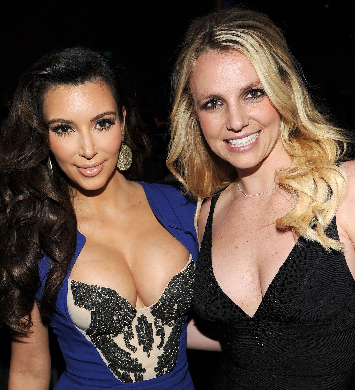 Kim Kardashian West and Britney Spears attending Clive Davis And The Recording Academy's 2012 Pre-GRAMMY Gala