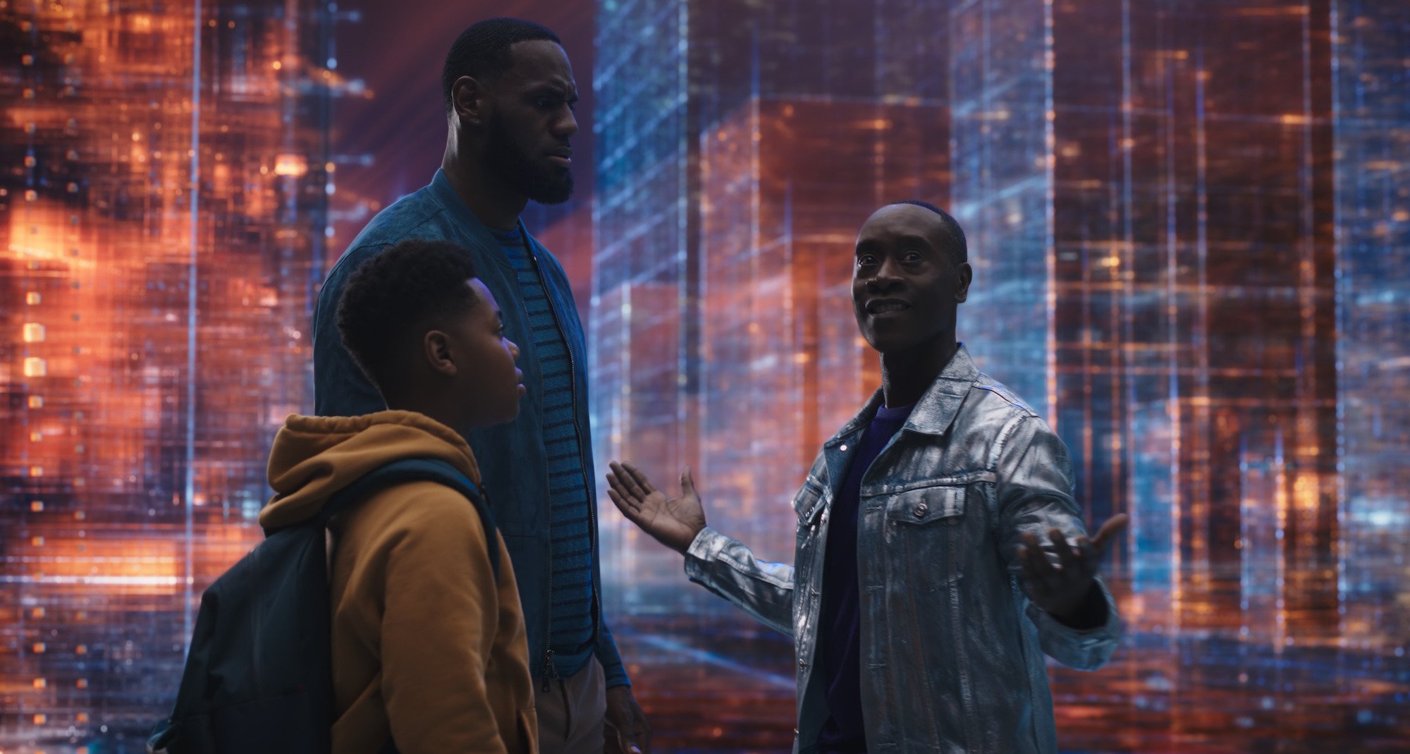 LeBron James and Don Cheadle meet in the computer in Space Jam 2