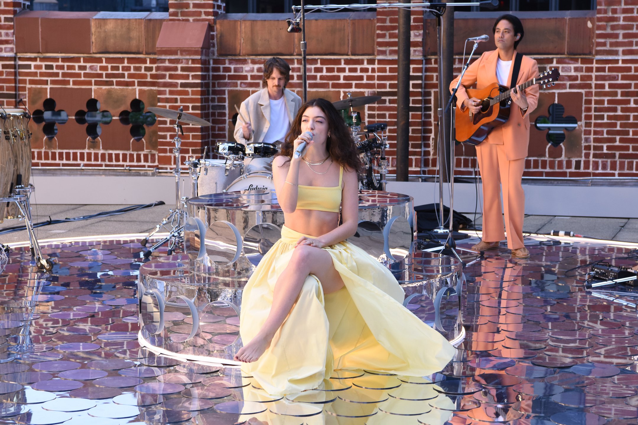 'The Late Show with Stephen Colbert' and musical guest Lorde dressed in yellow