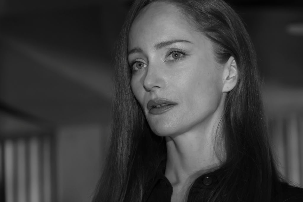 Lotte Verbeek as Katarina Rostova in a black and white closeup.
