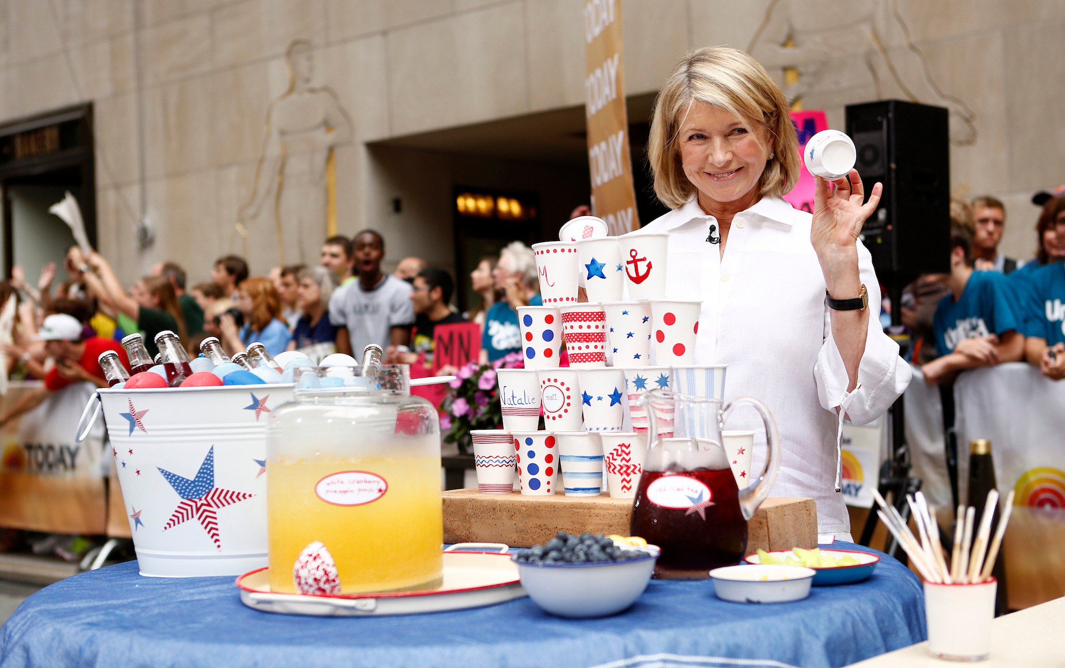 Martha Stewart surrounded by red, white, and blue decor on NBC News' 'Today' show for Independence Day