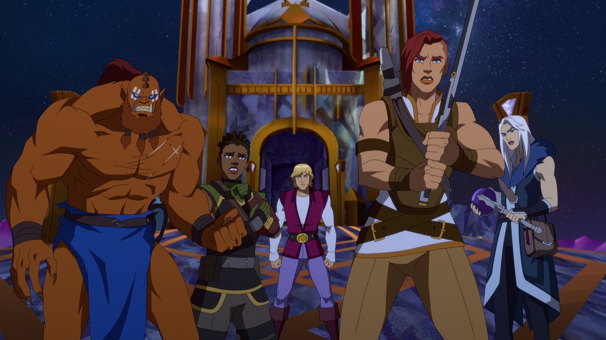 Masters of the Universe: Revelation -- Beast Man, Andra, Prince Adam, Teela and Evil-Lyn prepare for battle