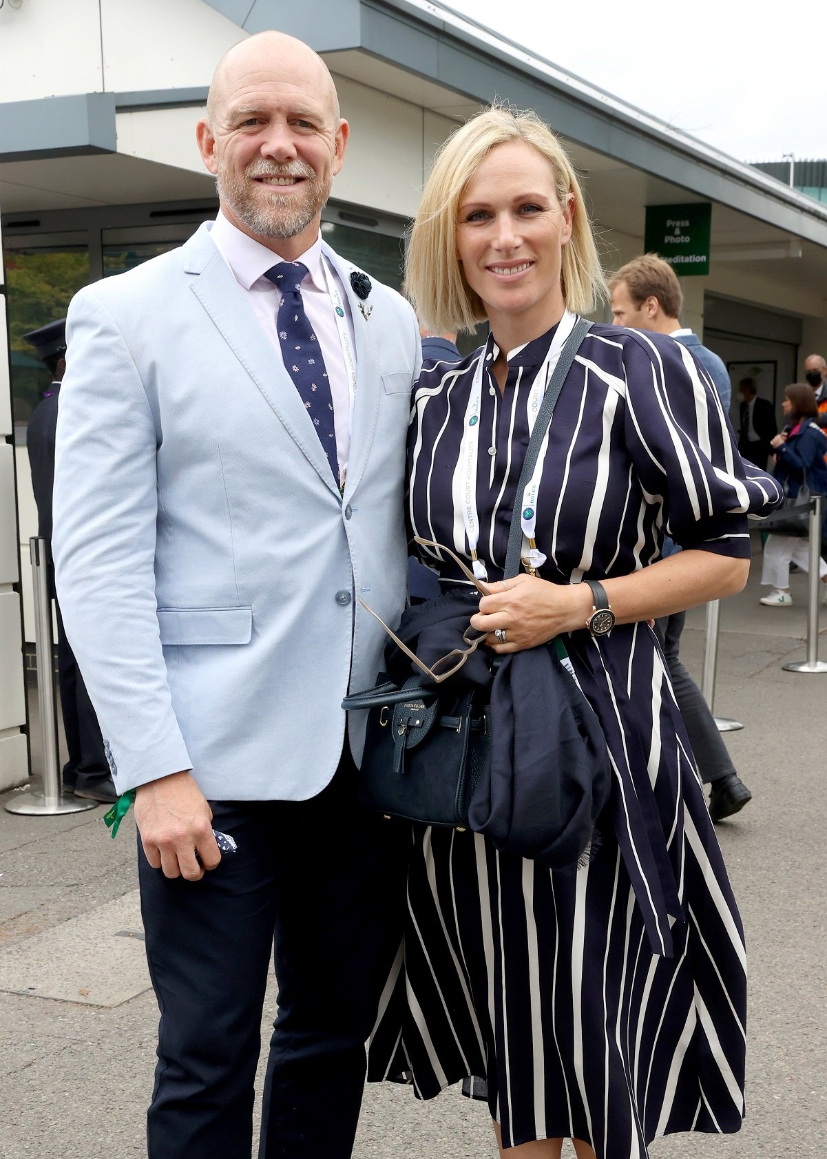 Mike Tindall and Zara Tindall posing at the Wimbledon Championships Tennis Tournament