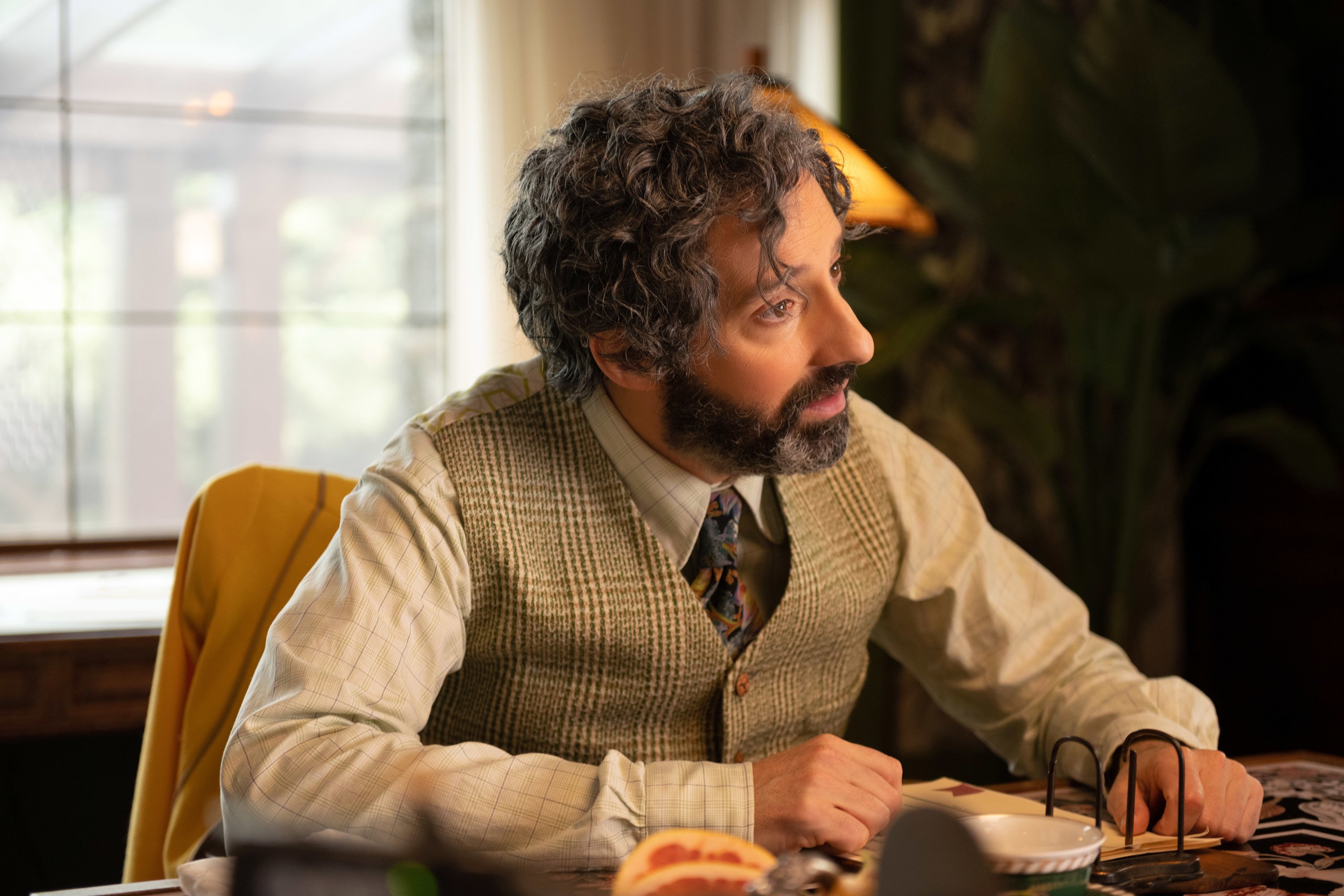 Mysterious Benedict Society: Tony Hale sits at his desk