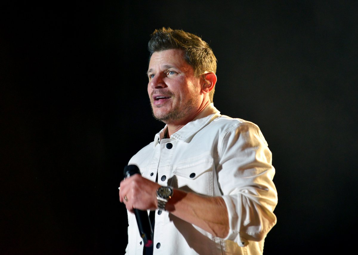 Nick Lachey of 98 Degrees performing