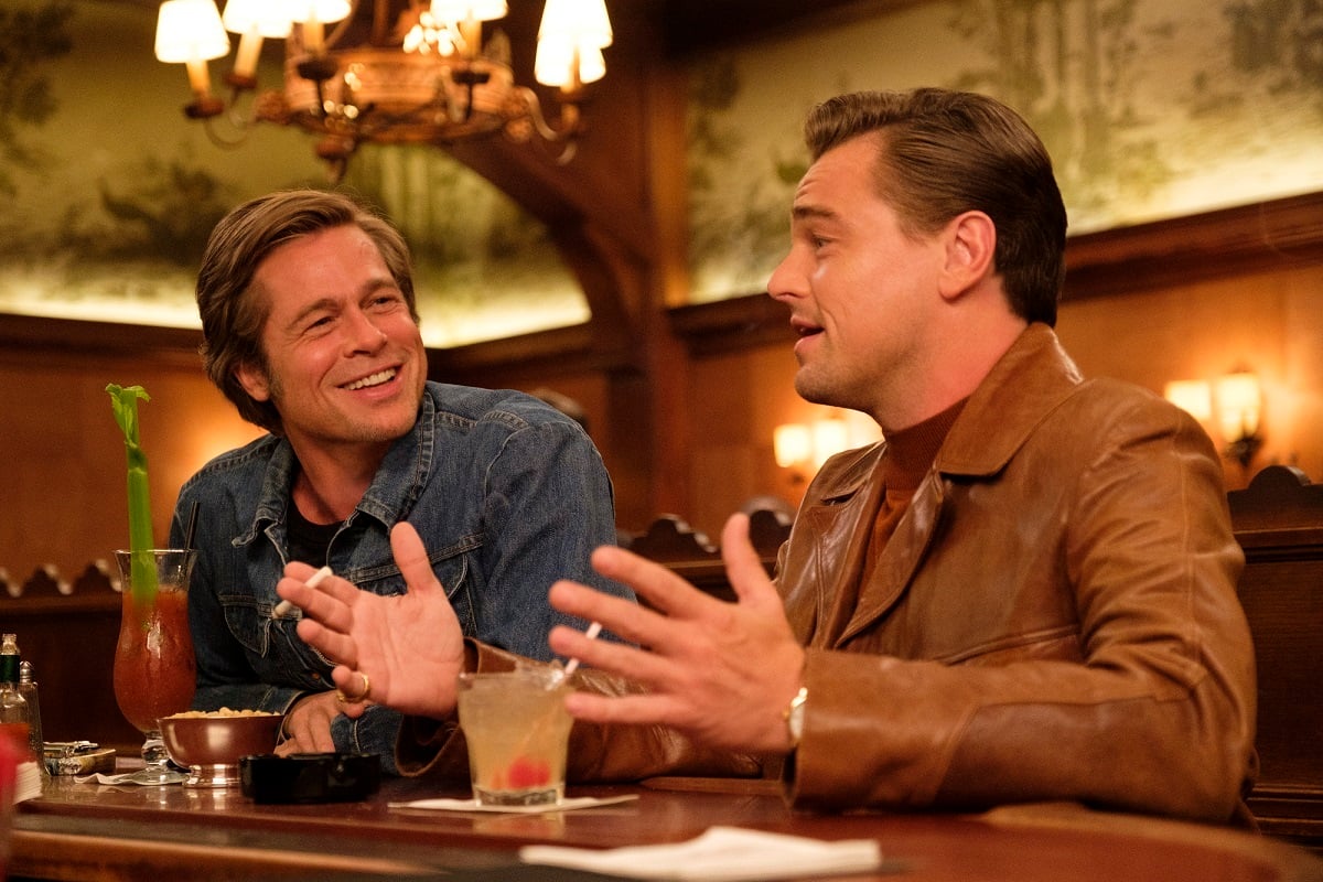 Once Upon a Time in Hollywood: Leonardo DiCaprio talks to Brad Pitt in a bar