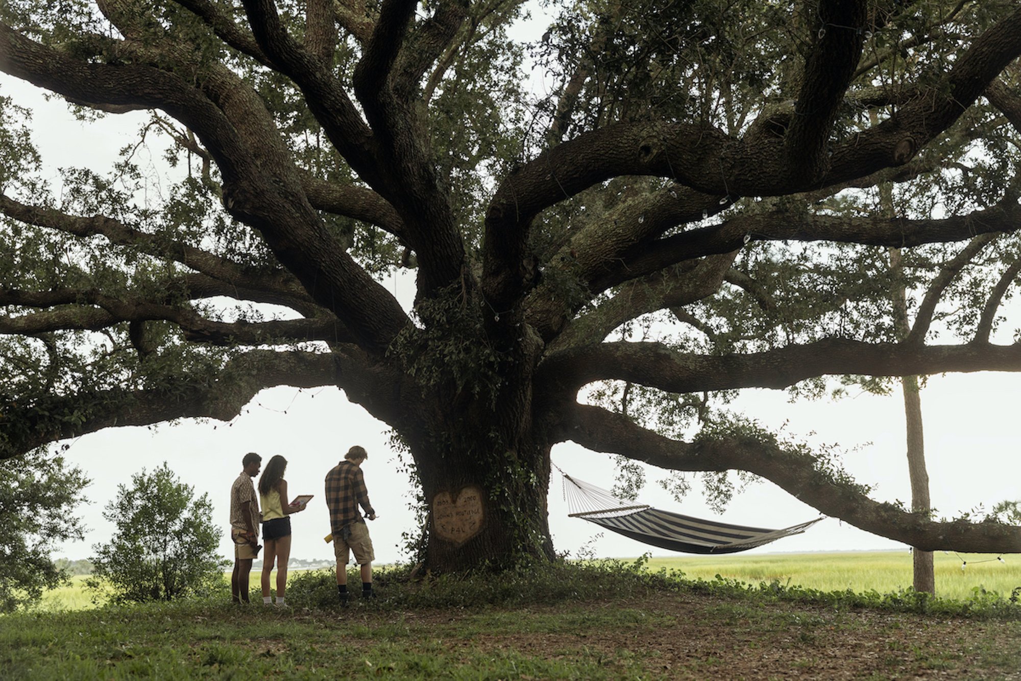 JONATHAN DAVISS as POPE, MADISON BAILEY as KIARA and RUDY PANKOW as JJ in 'Outer Banks' Season 2, Episode 1 'The Gold'