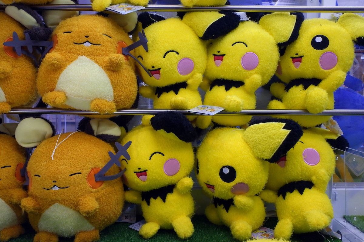 Pikachu are displayed at Pokemon Center Shibuya at Shibuya