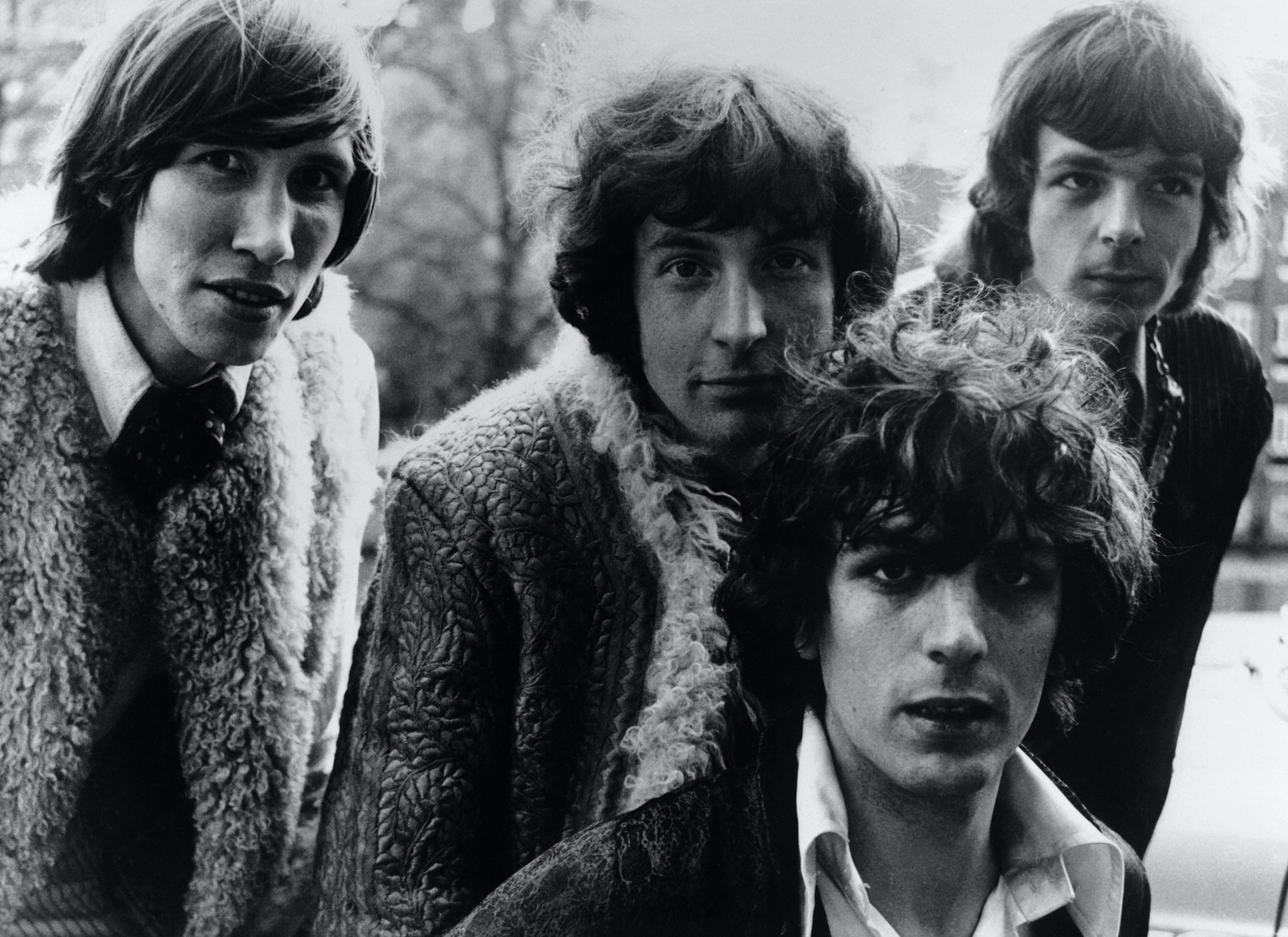 Pink Floyd in a black and white photo from 1965