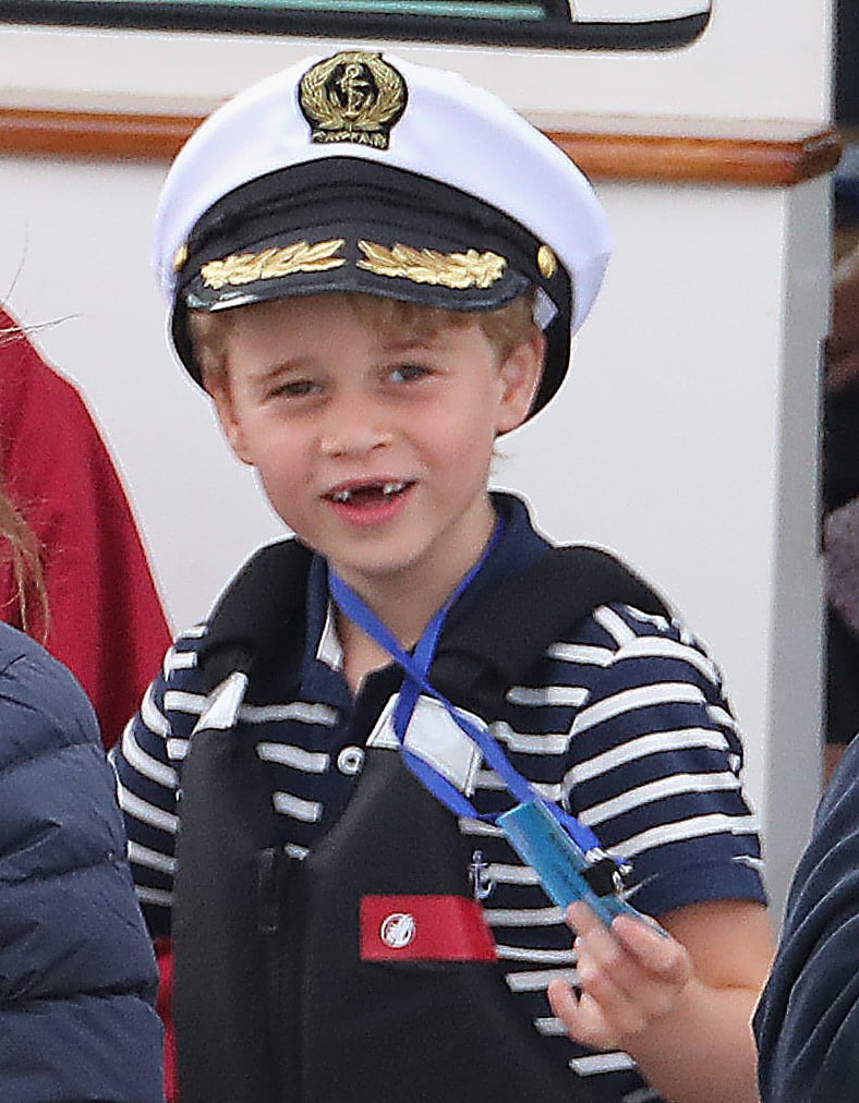 Prince George donning a sailor cap at The Royal Foundation in the inaugural King's Cup regatta