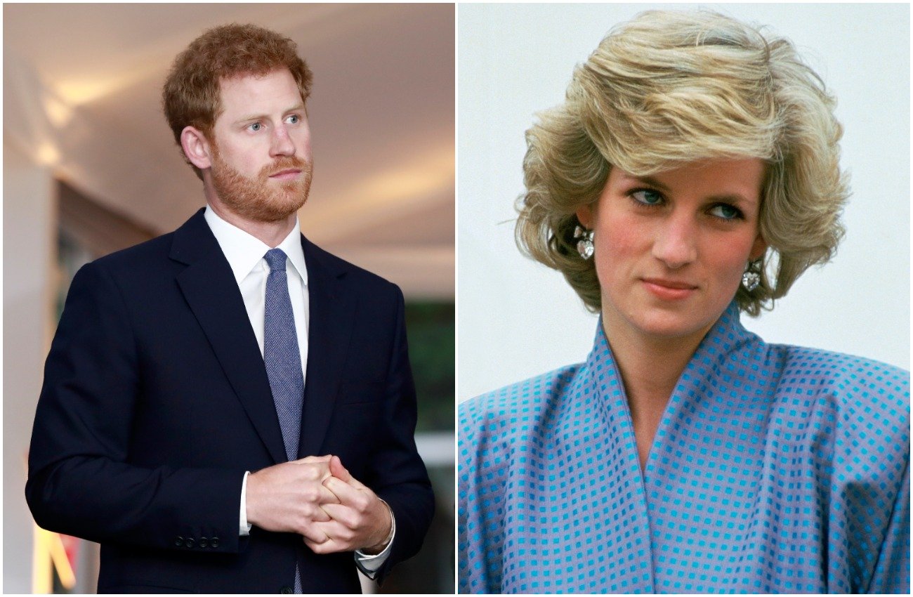 Photos of Prince Harry and Princess Diana side by side