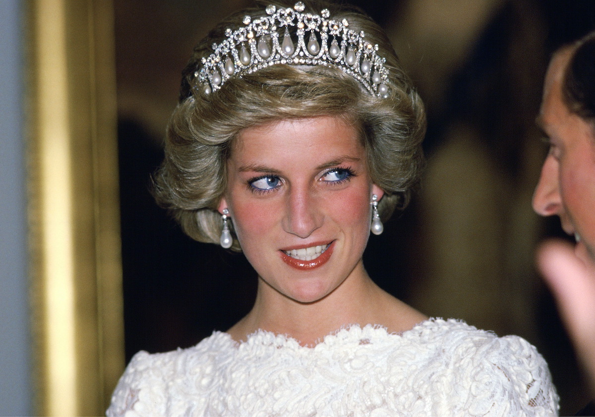 Princess Diana wearing a tiara