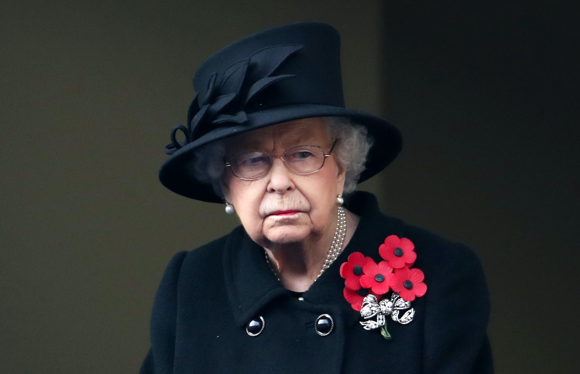 Queen Elizabeth II dressed in black